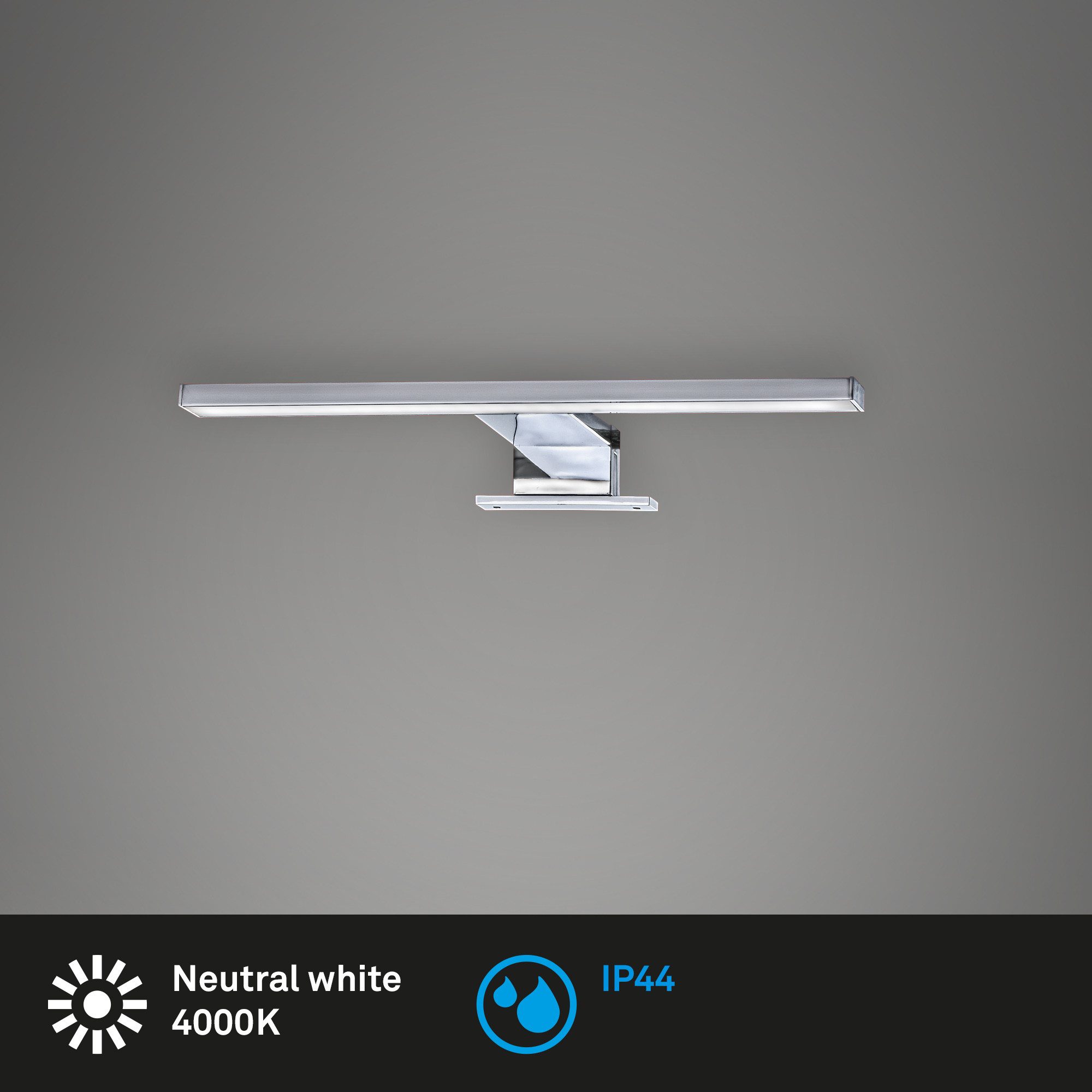 Briloner Leuchten Wandleuchte LED Wandlampe Extra-Warmweiß fest integriert Aufbau-/Spiegelklemme, LED fest integriert, 2700K - Extra - Warmweiß, Aufbau-/Spiegelklemme, schwarz, Neutralweiß 4000K, 30 x 10,3 x 3,6 cm