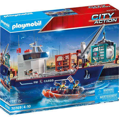 Playmobil® Spielfigur PLAYMOBIL® 70769 Großes Containerschiff mit