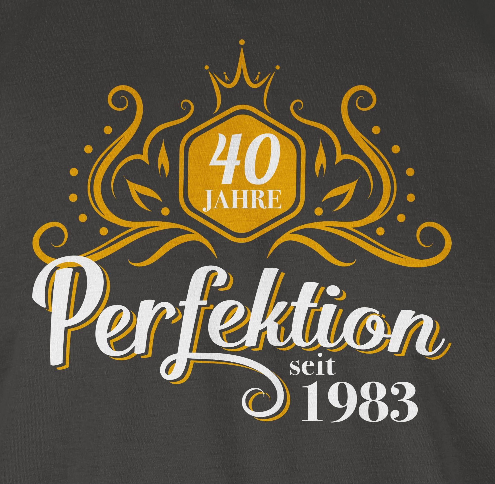 T-Shirt 3 Perfektion Shirtracer Jahre 1983 Vierzig Geburtstag 40. Dunkelgrau