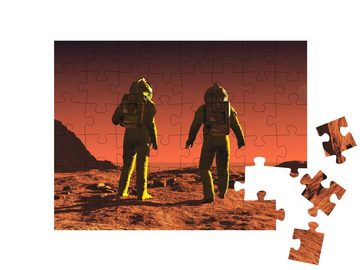 puzzleYOU Puzzle szene des astronauten auf dem mars, 48 Puzzleteile, puzzleYOU-Kollektionen