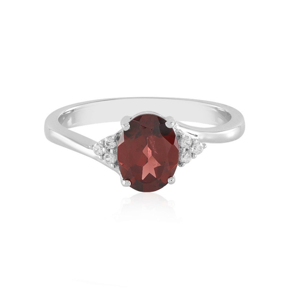 Silberring Cavill Granat Ring 1,722 ct Oval Silber platinplattiert Damen