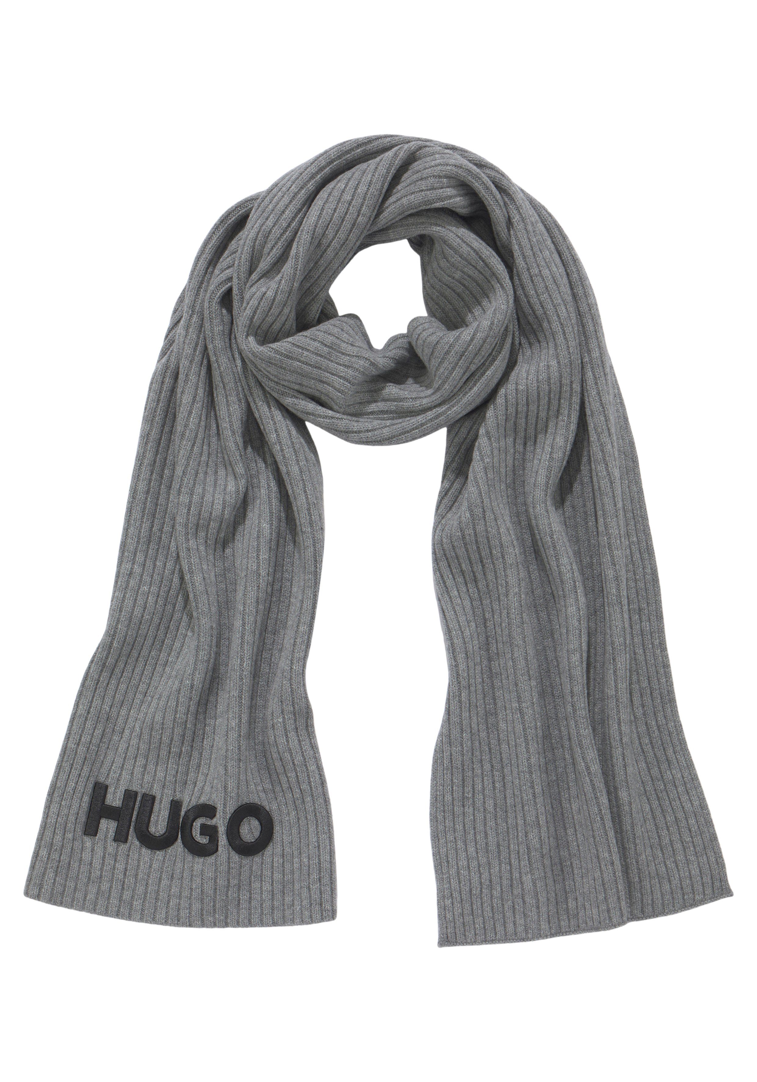 [Sieht elegant aus] HUGO Schal Zunio-1, HUGO-Logoschriftzug mit Silver