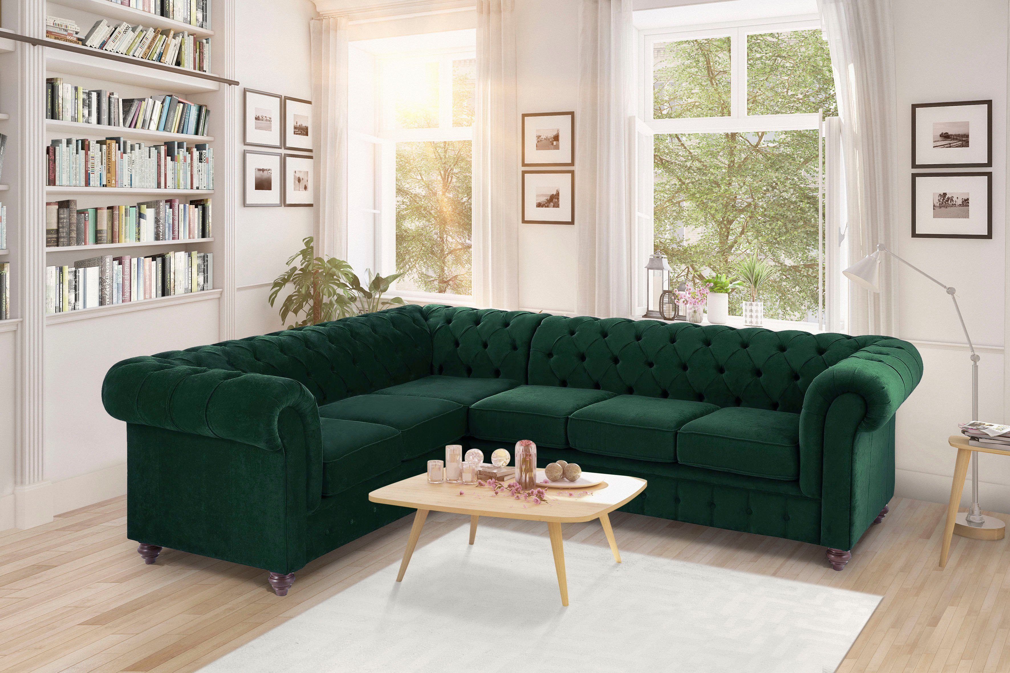 Home affaire Chesterfield-Sofa Duc Ecksofa L-Form, günstig online kaufen