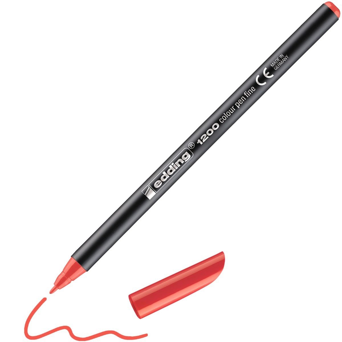 edding Faserstift Fasermaler 1200 mit Rundspitze in Rot, Rundspitze