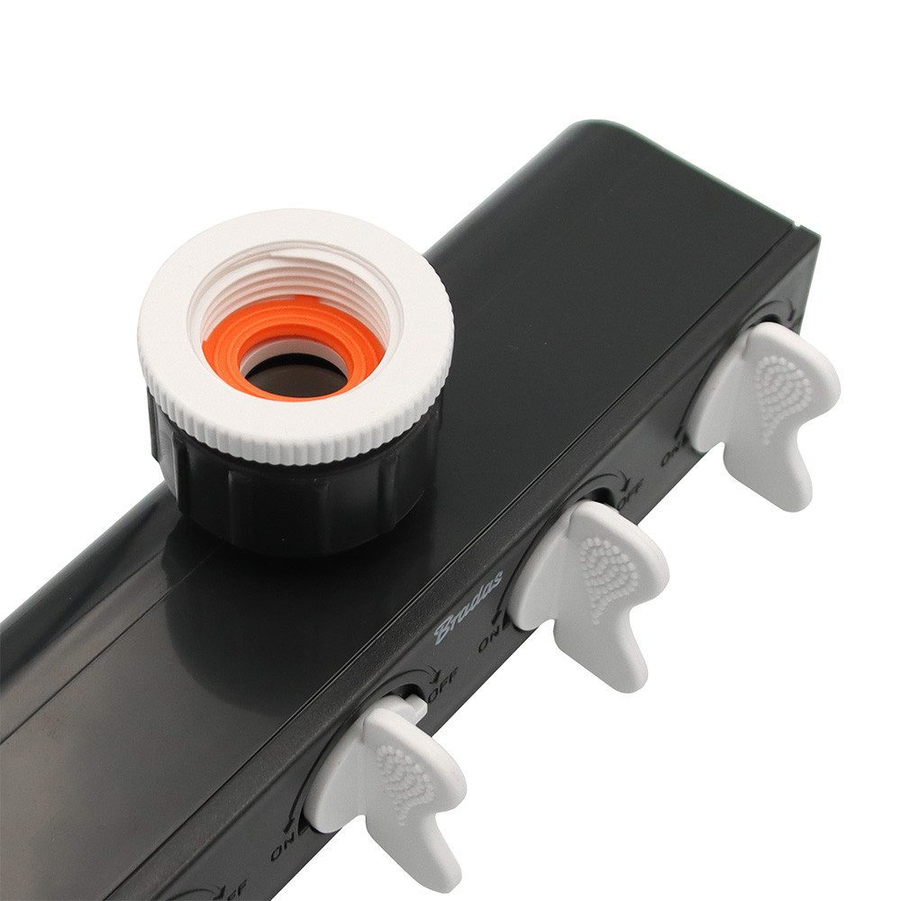Bradas Schlauchadapter 4-Wege-Verteiler mit Ventilen Bradas WHITE LINE
