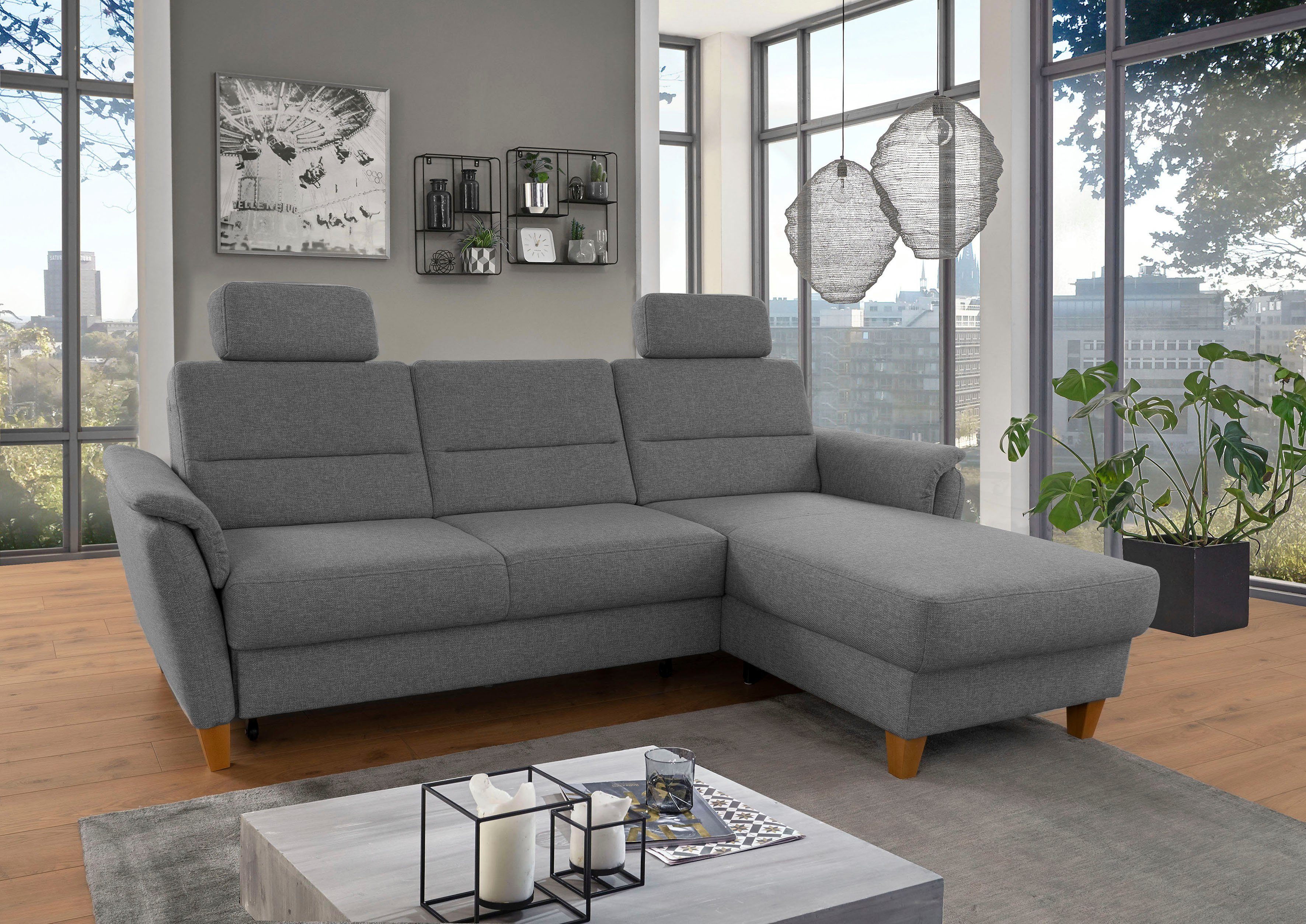 Home affaire Ecksofa Palmera L-Form, Federkern, günstig online kaufen