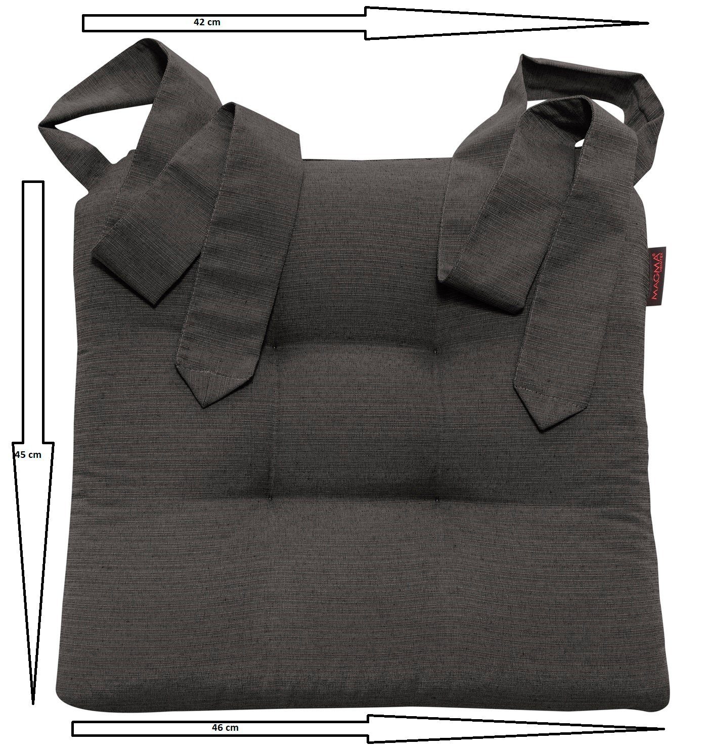 Magma Heimtex Sitzkissen Fino Schleifenband Stuhlauflage Rattanstühle, extra dick Schleifenband