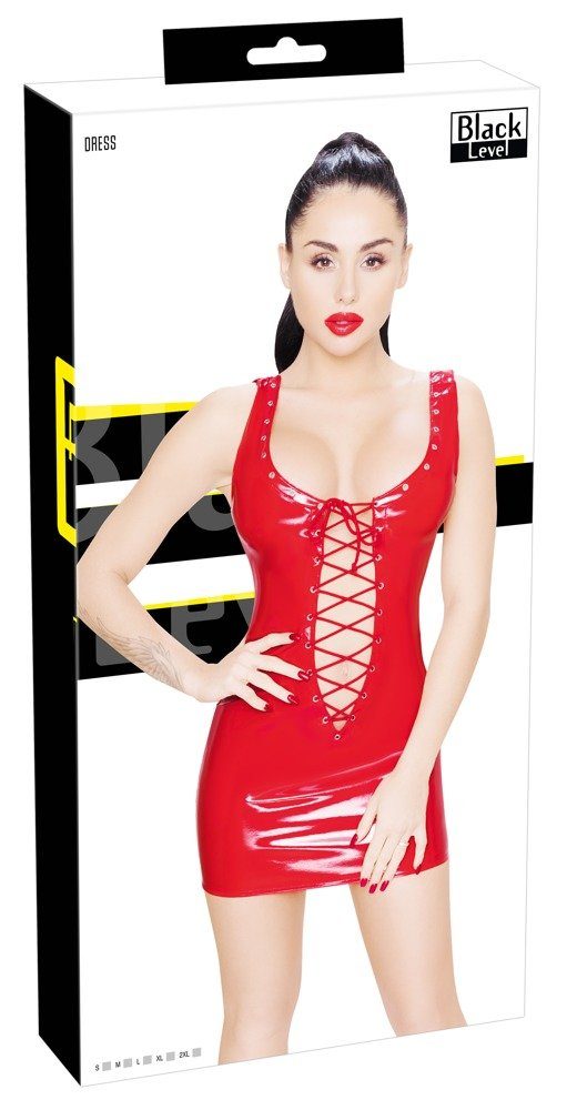 (2XL,L,M,S,XL) Black - Level Lack Partykleid - aus Level Black rot Kleid