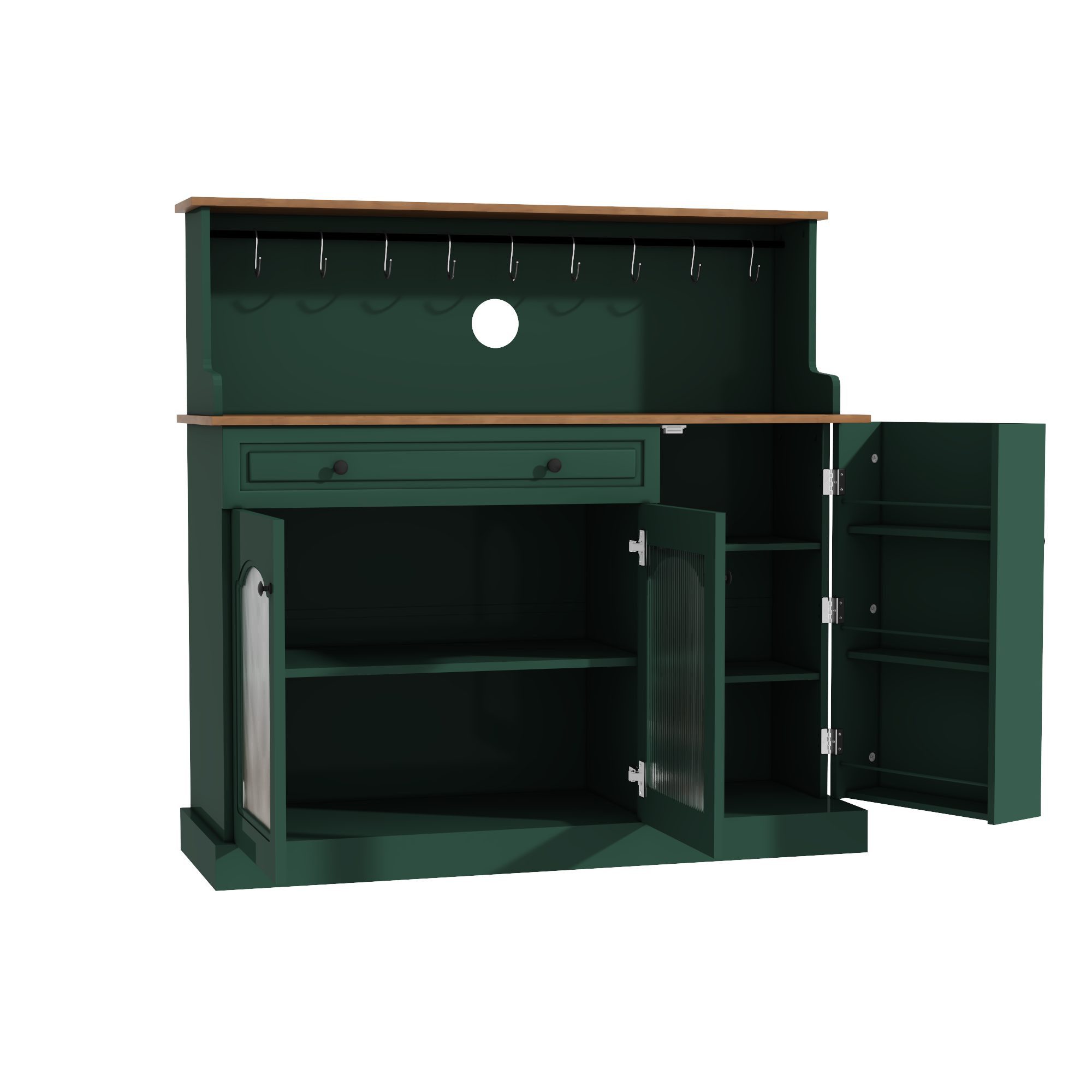 HOLTICO Sideboard Küchenschrank mit Arbeitsplatte, Küchenbuffet Buffetschrank (1 St), Weinschrank mit Schublade und Oberer Ablage