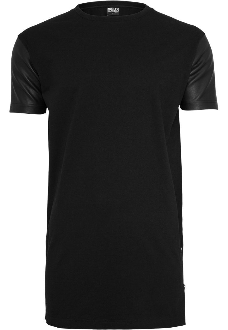 Leather sleeve t shirt Clearance