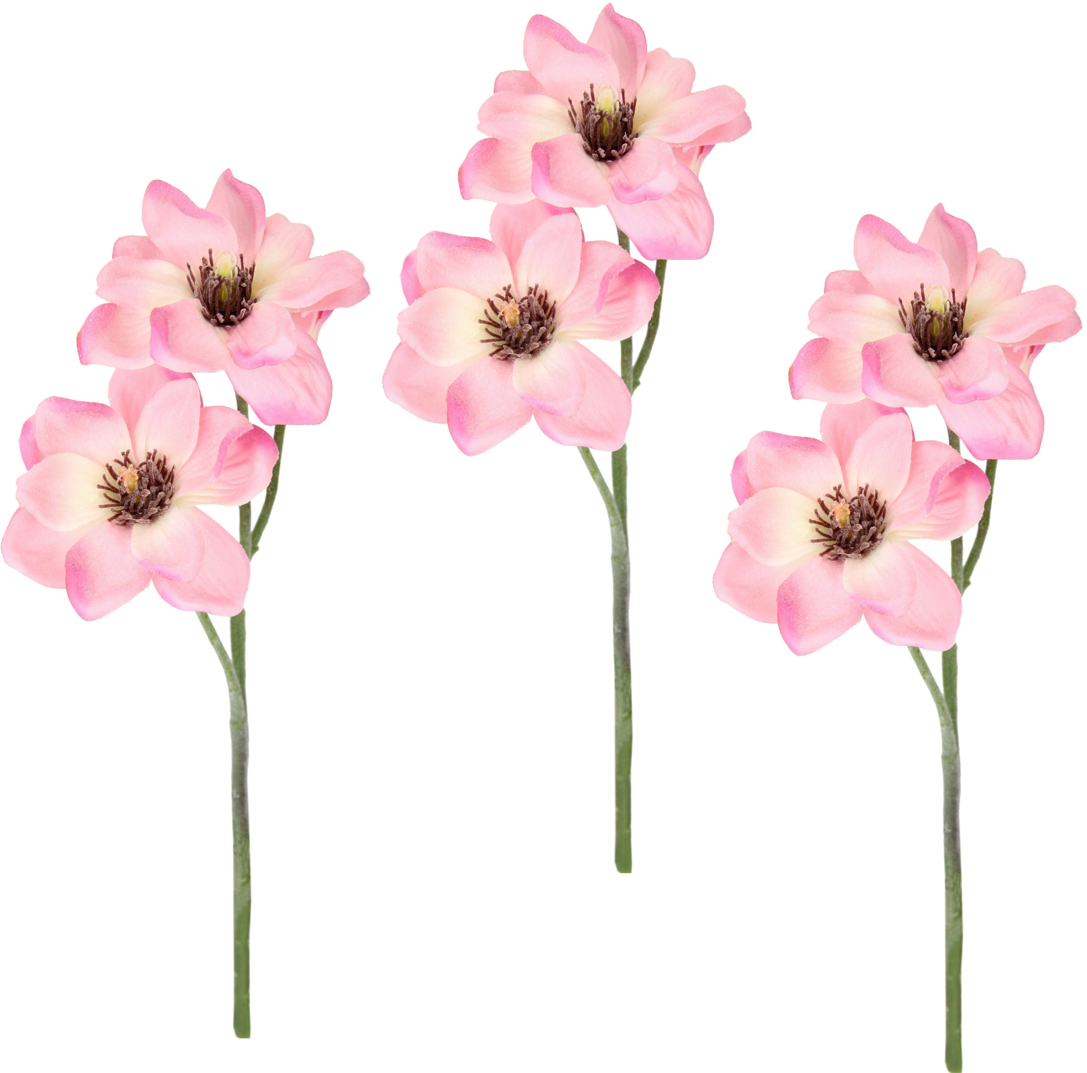 Magnolie, Kunstblume cm, Set I.GE.A., 3er Höhe 40 Künstlicher Magnolienzweig,