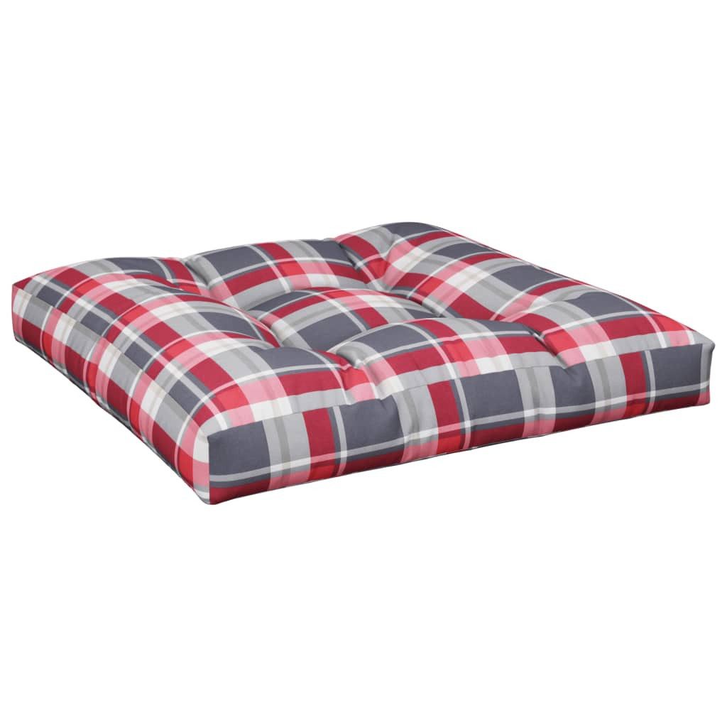 vidaXL Sitzauflage Palettenkissen Rot Karomuster 70x70x12 günstig online kaufen