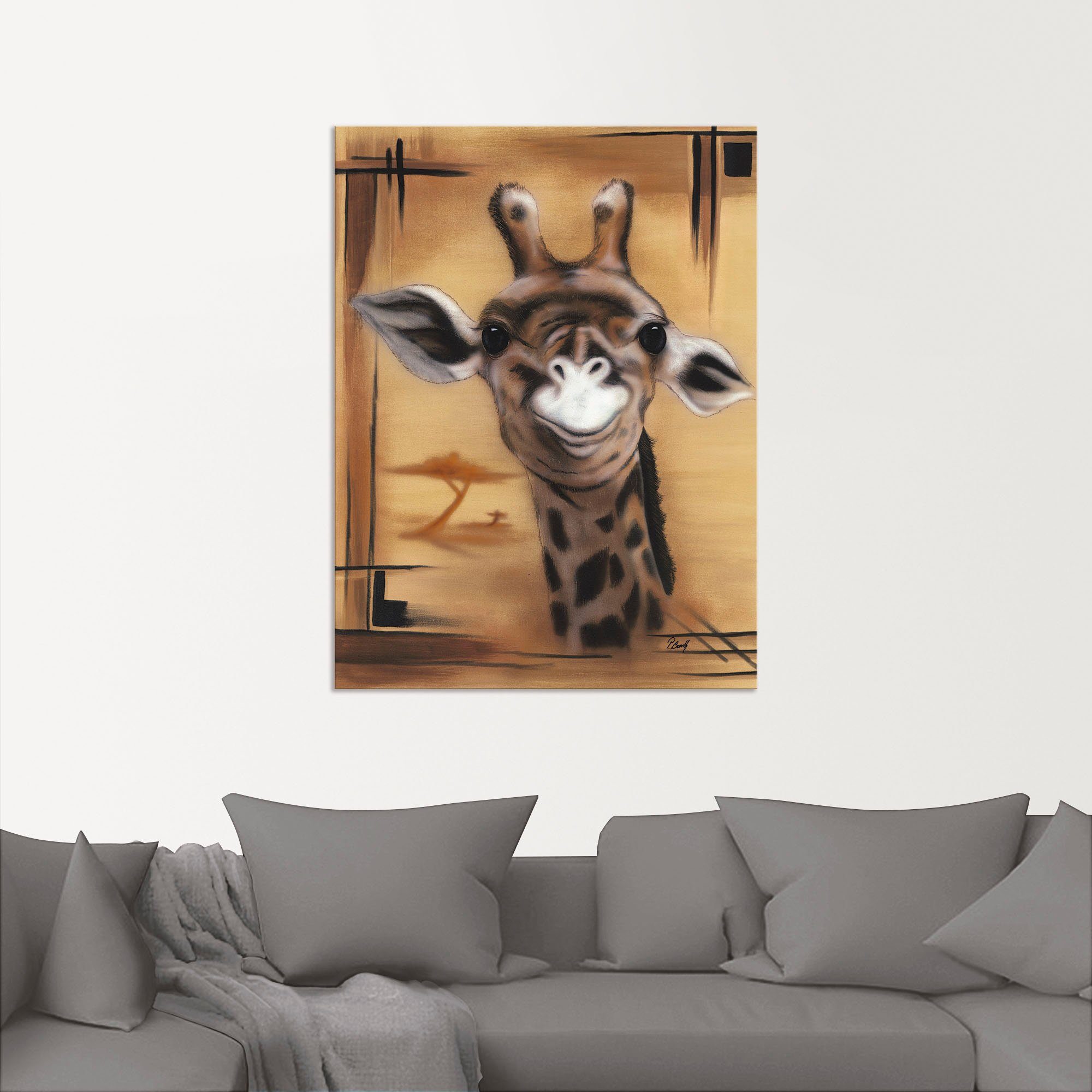 oder Poster Bilder Artland Wandbild Giraffe, als versch. Giraffen St), Größen Wandaufkleber Leinwandbild, (1 in Alubild,