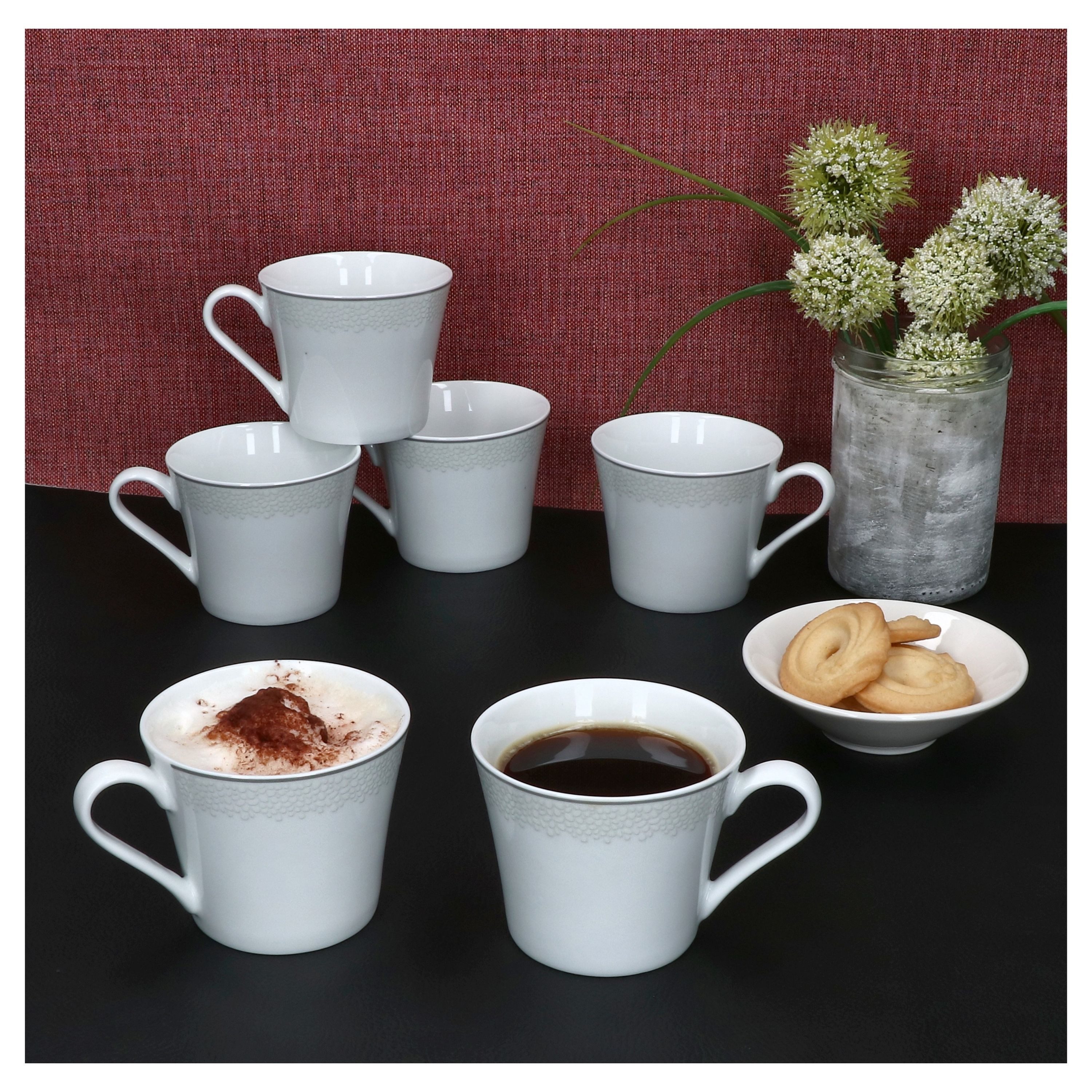 Ritzenhoff & Breker Tasse Ritzenhoff Venezia Kaffeetasse für 6 Personen Becher Pott Relief, Porzellan