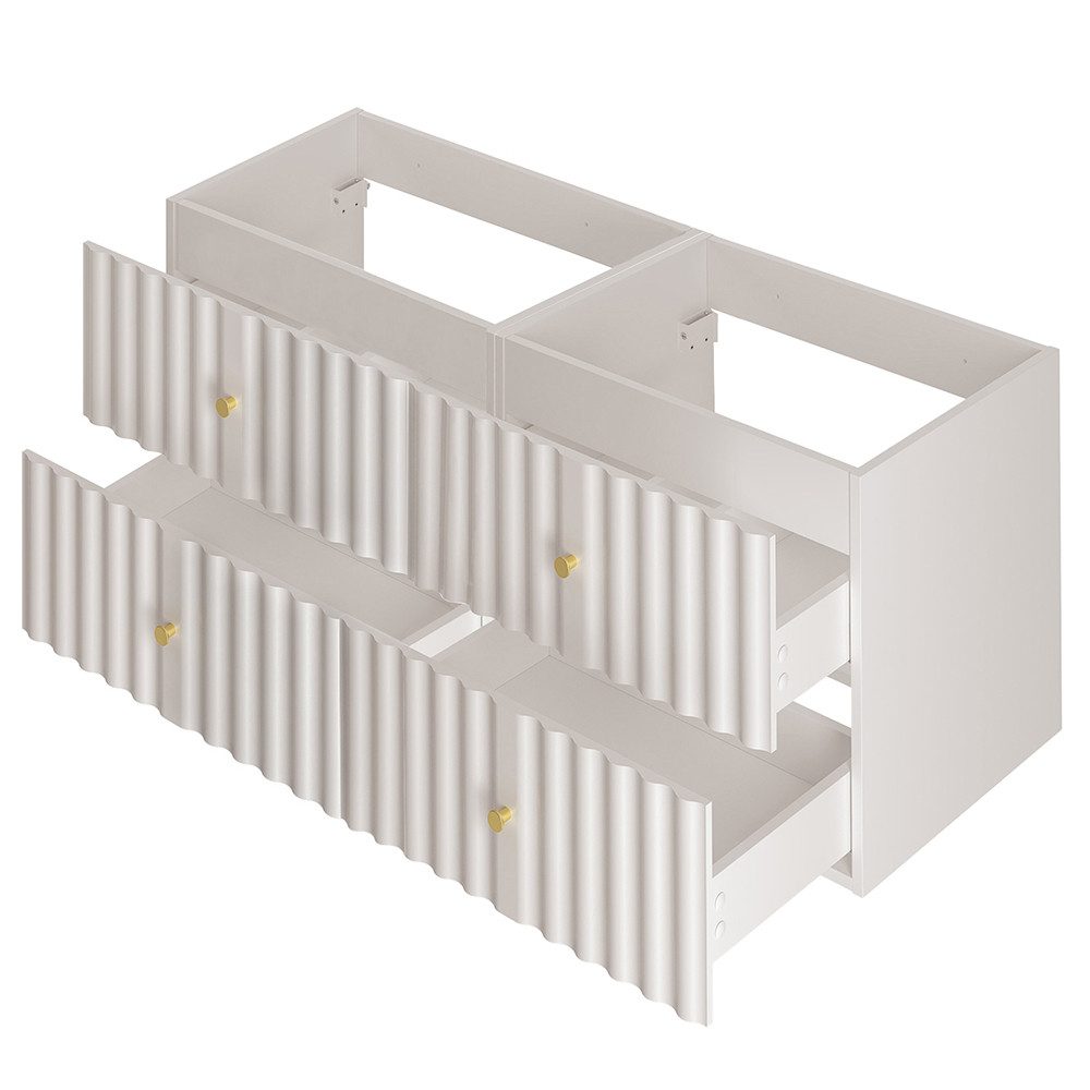 Thumbnail - Lomadox Waschtisch AQUINO-140, Waschbeckenunterschrank Badezimmerschrank 120 cm breit modern in weiß