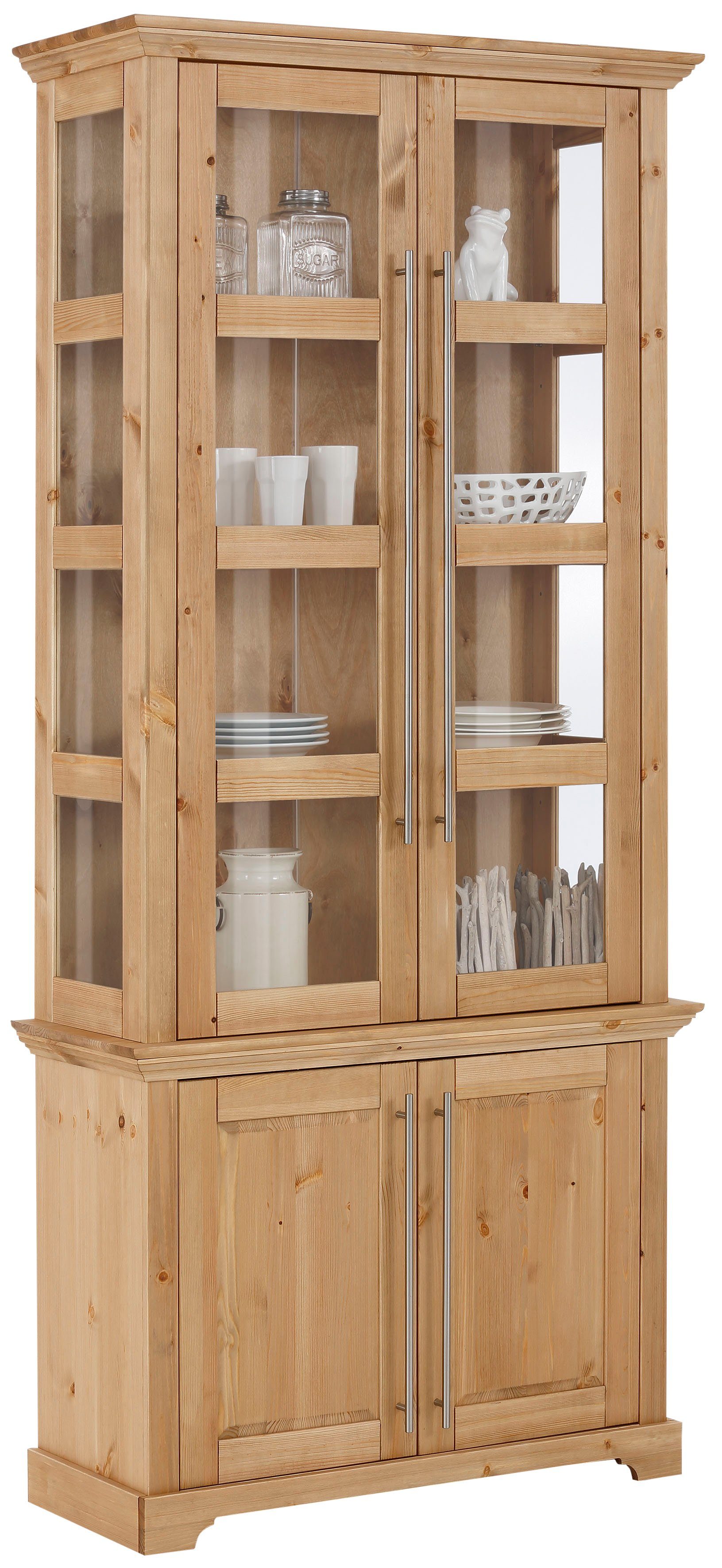 Home affaire Vitrine Meliss Massivholz natur Aus