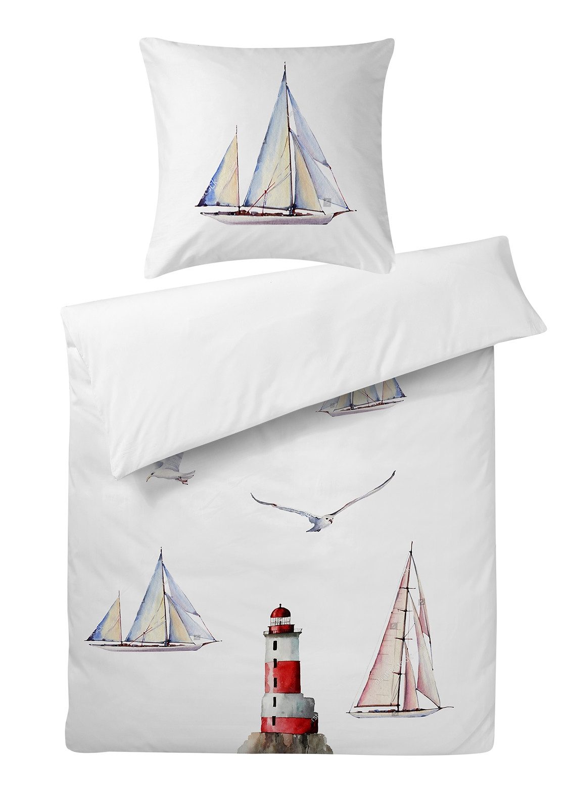 Carpe Sonno Bettwäsche Mako Satin 135x200 155x220 Wende Bettwäsche Maritim günstig online kaufen