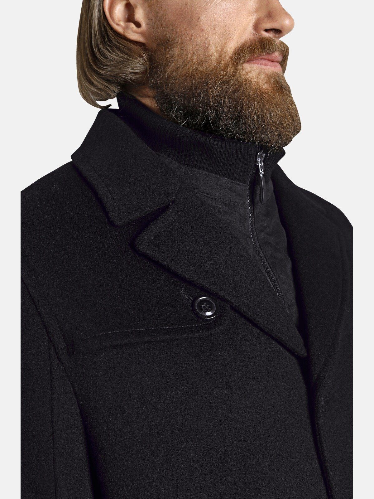 Jan Vanderstorm Wolljacke TJORVE mit abnehmbaren Stehkragen