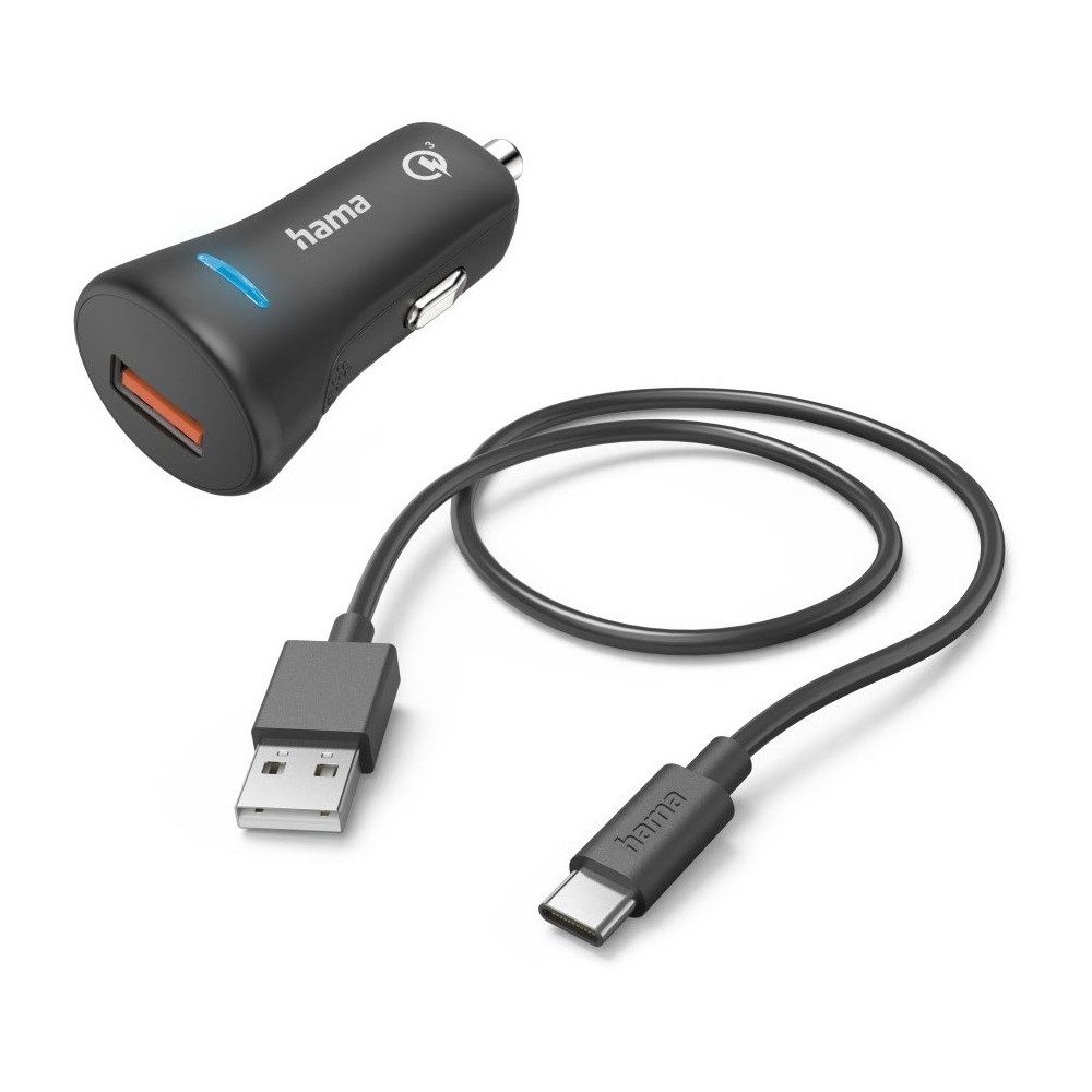 Hama Kfz-Ladeset USB-C QC 3.0 schwarz - Ladegerät USB-Ladegerät