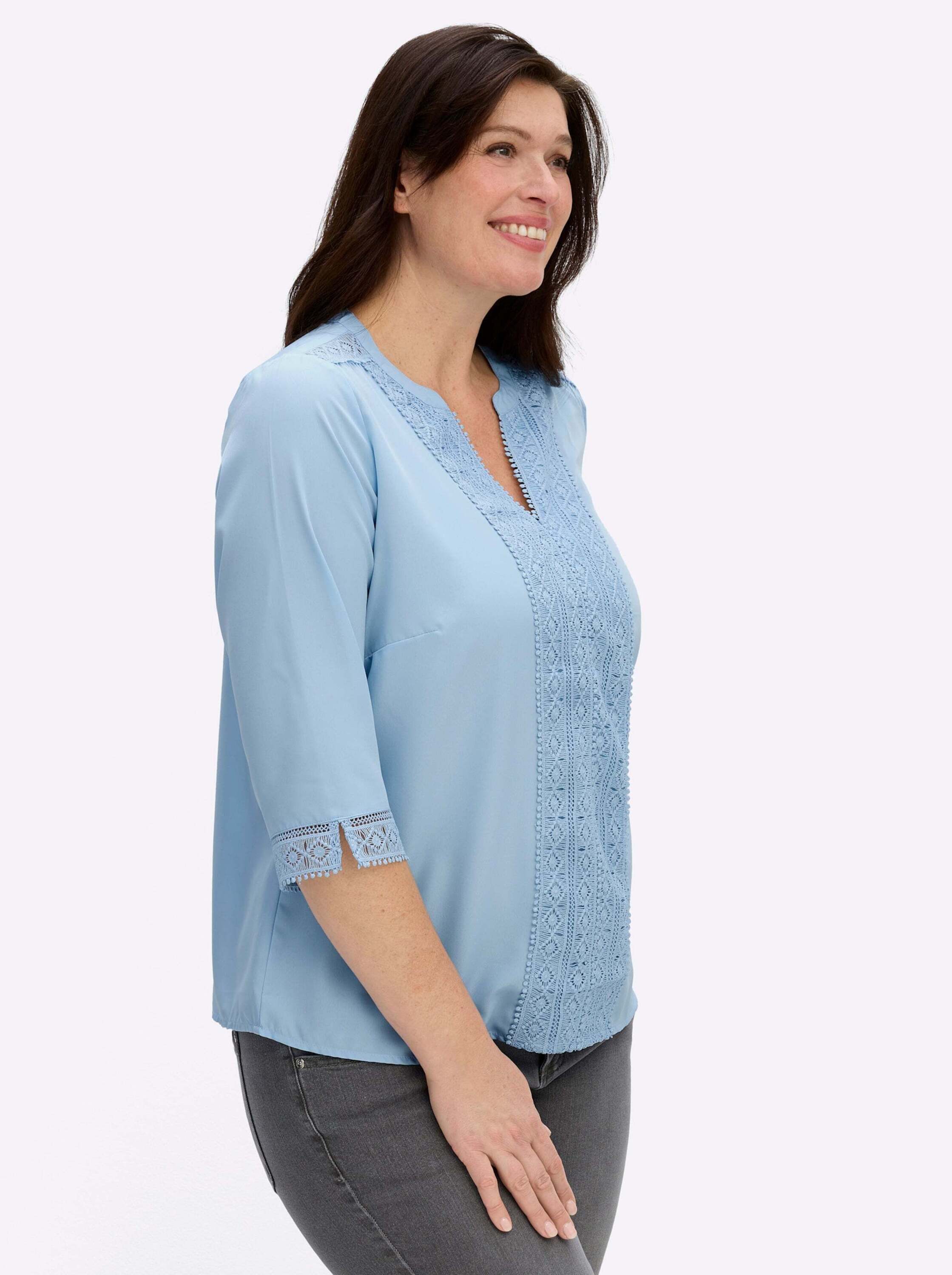 Sieh an! Klassische Bluse Schlupfbluse 3/4-Arm