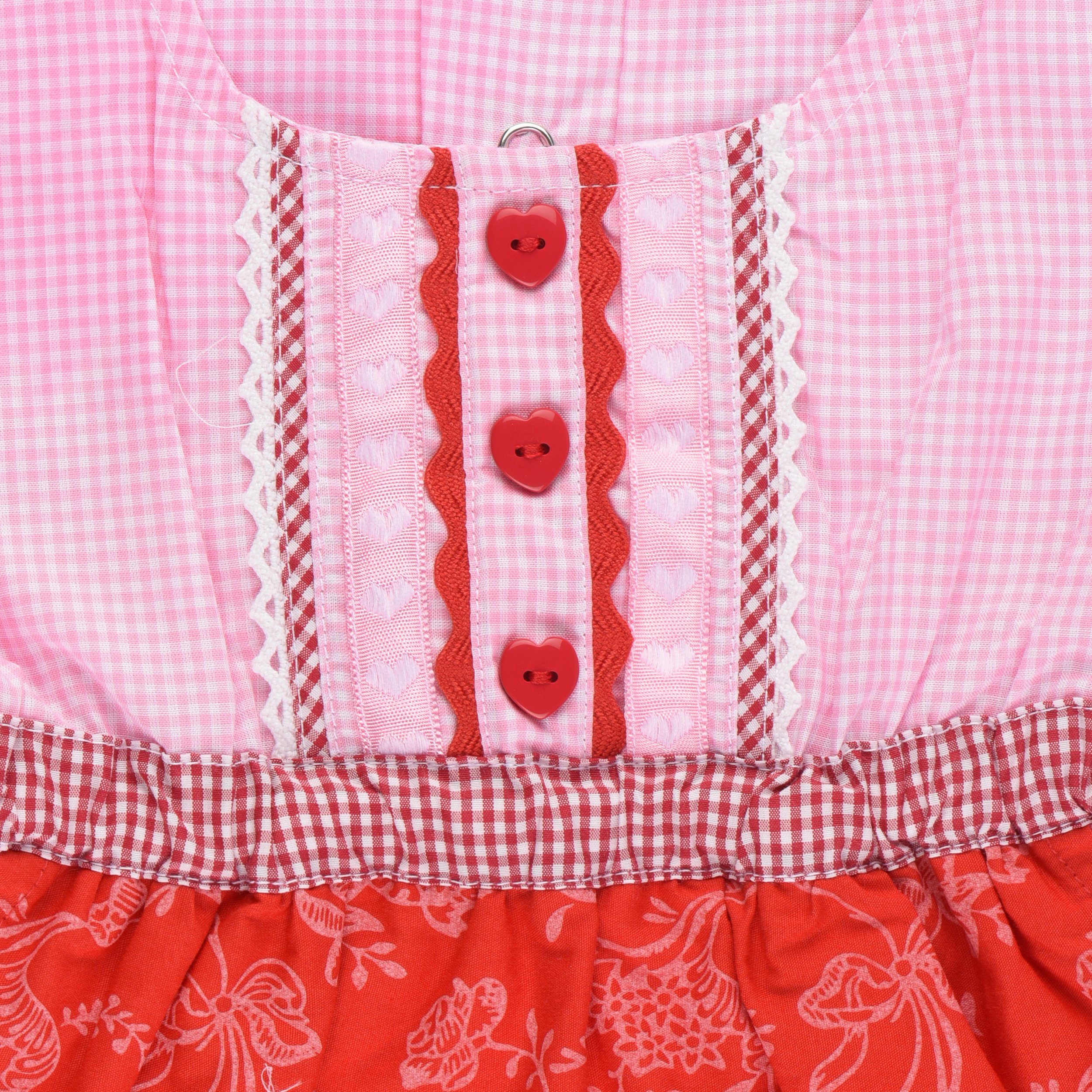P.Eisenherz Trachtenkleid Dirndlkleid, rosa/rot mit angenähter günstig online kaufen