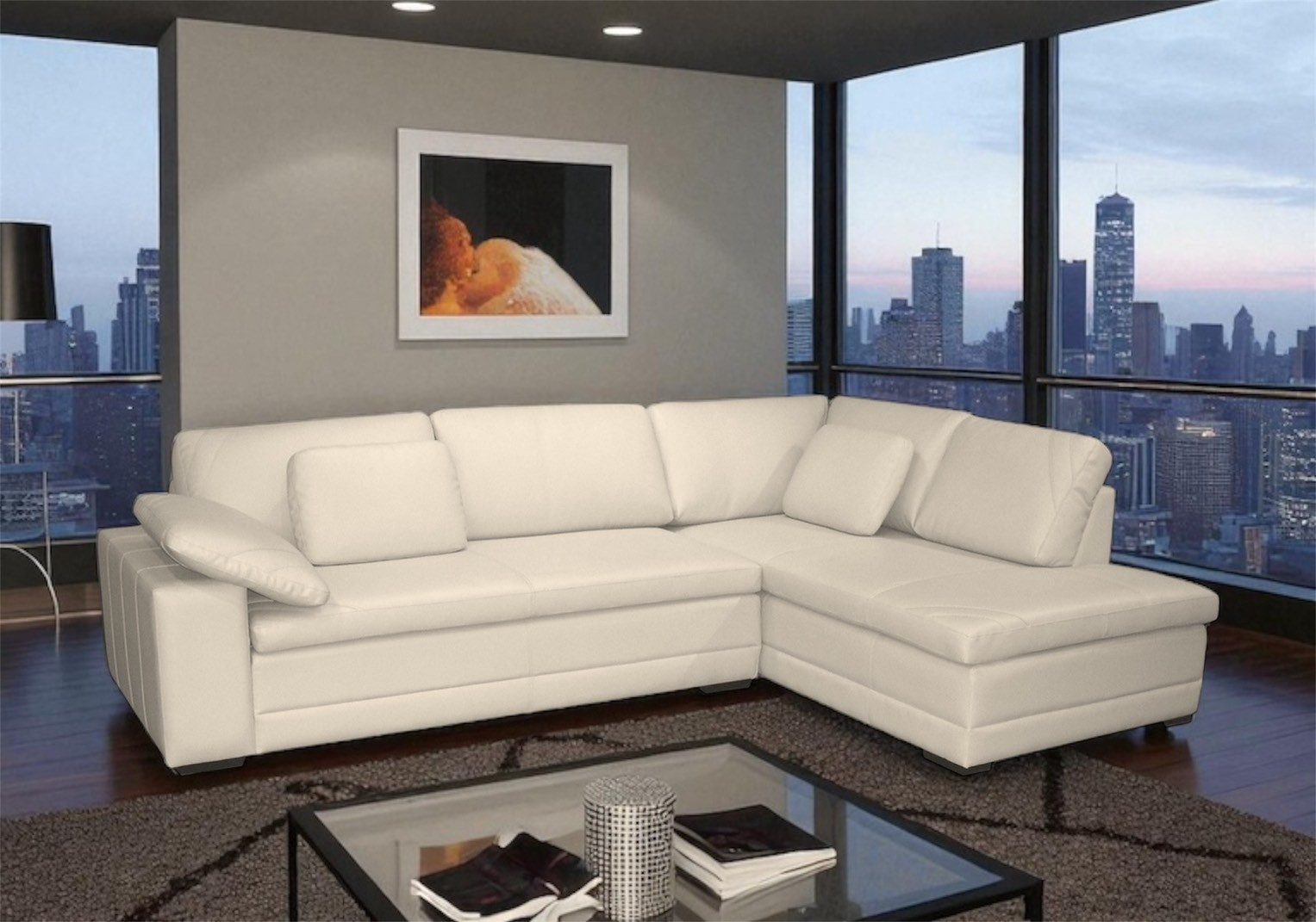 Salottini Ecksofa Designer Ecksofa Modell Andrew Eckcouch Leder, 2 Teile, Vollleder