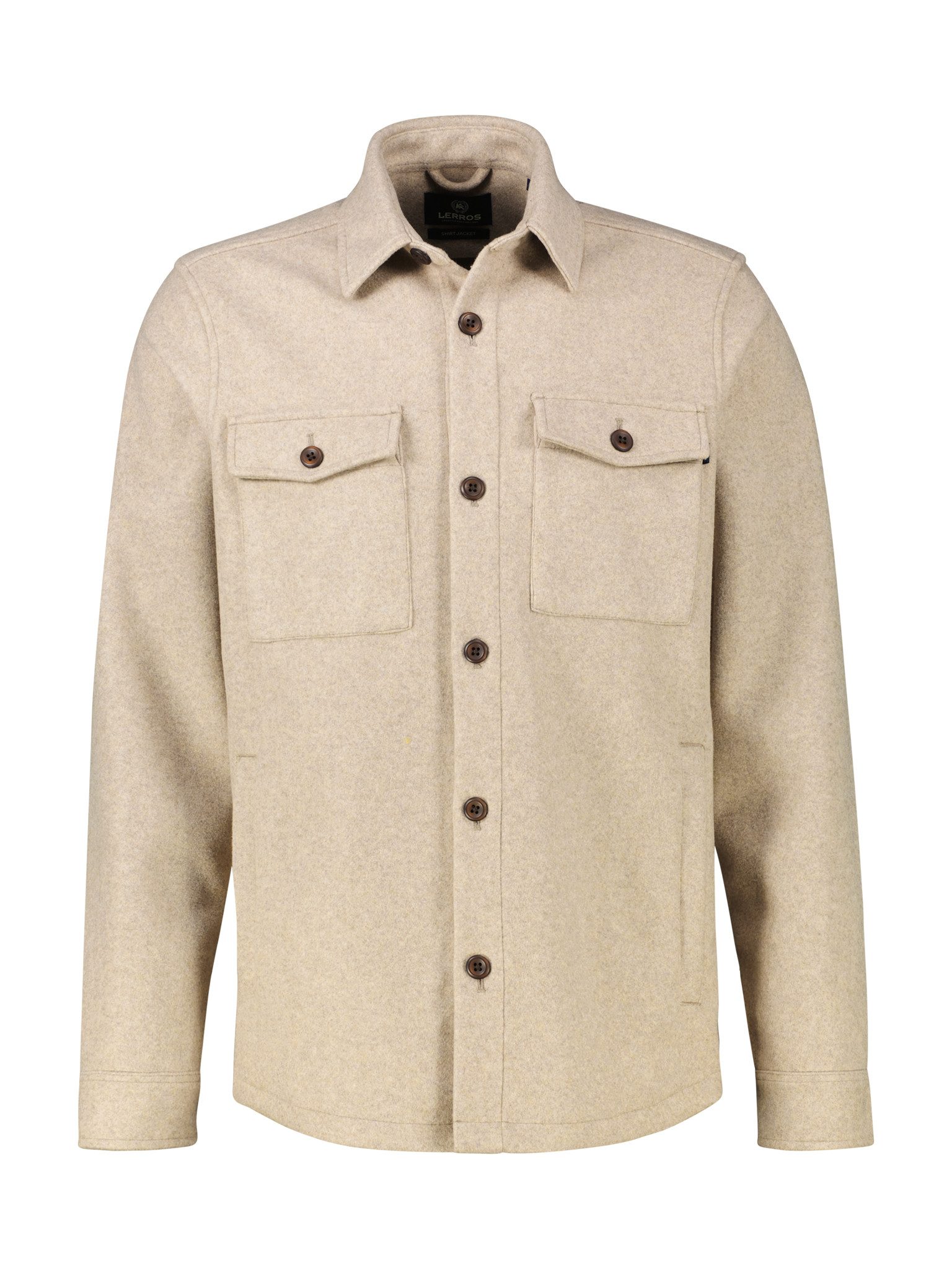 LERROS Fleecehemd Fleecejacke, langarm mit Knopfleiste