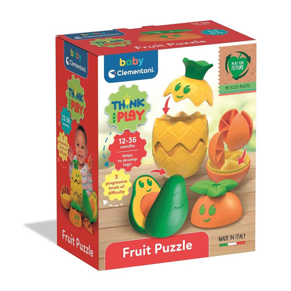 Puzzle Farbe Think Play Obststapel-Spielzeug für Babys Clementoni