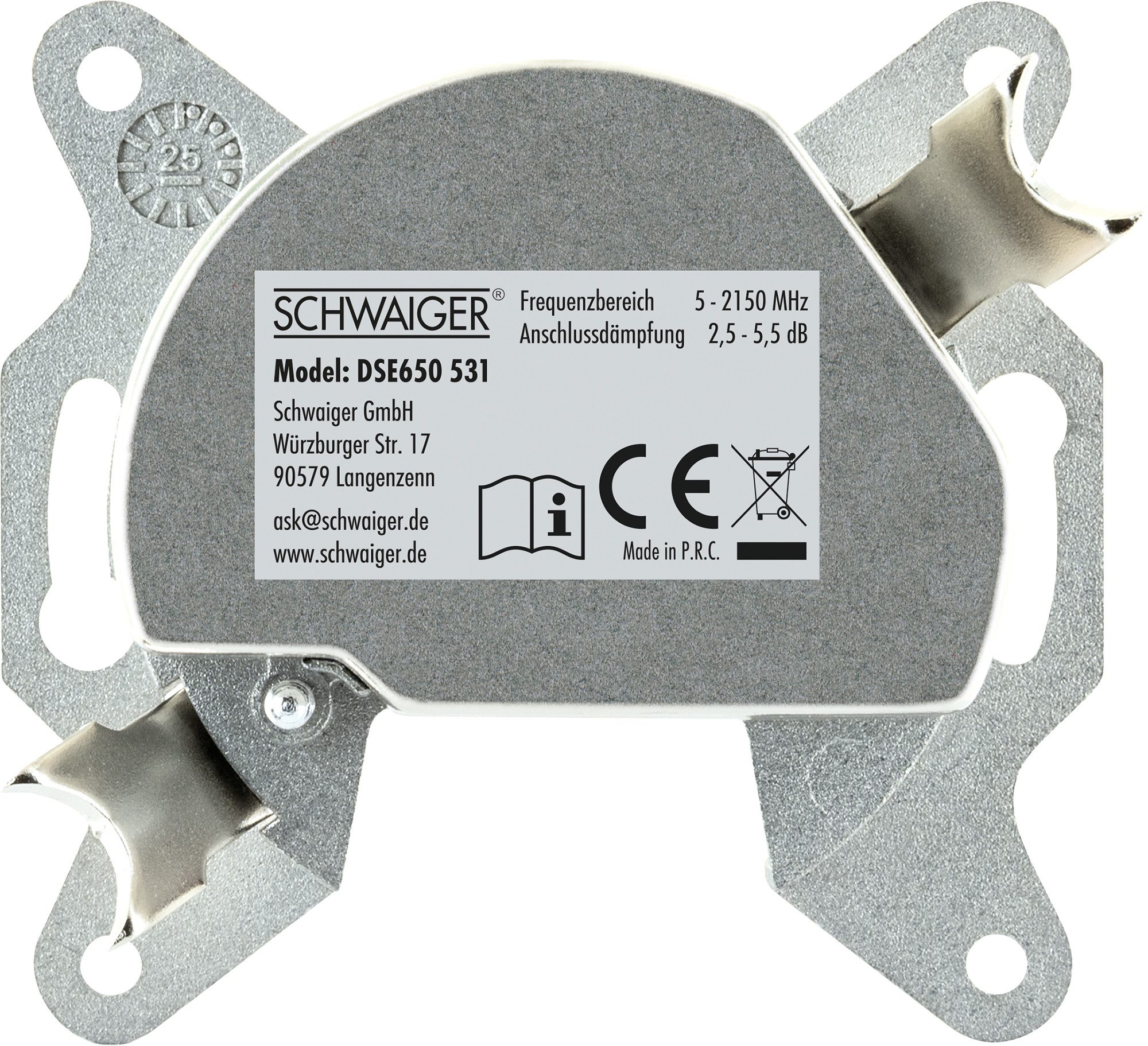 Schwaiger Antennensteckdose DSE650 531, für Kabel-, Antennen- und Satellitenanlagen