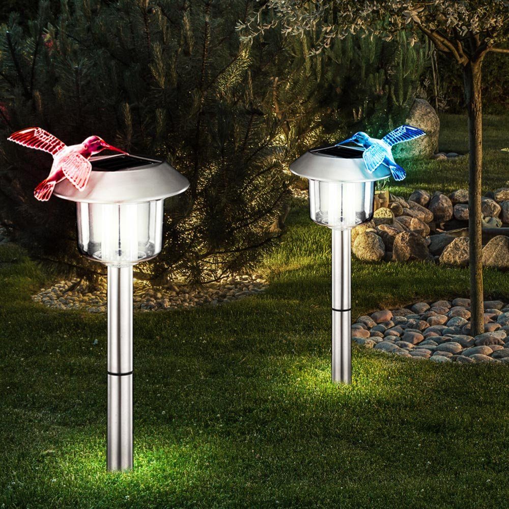 Etc Shop Dekolicht 2er Set Led Solar Aussenleuchte Garten Beleuchtung Lampe Edelstahl Ip44 Kolibri Online Kaufen Otto