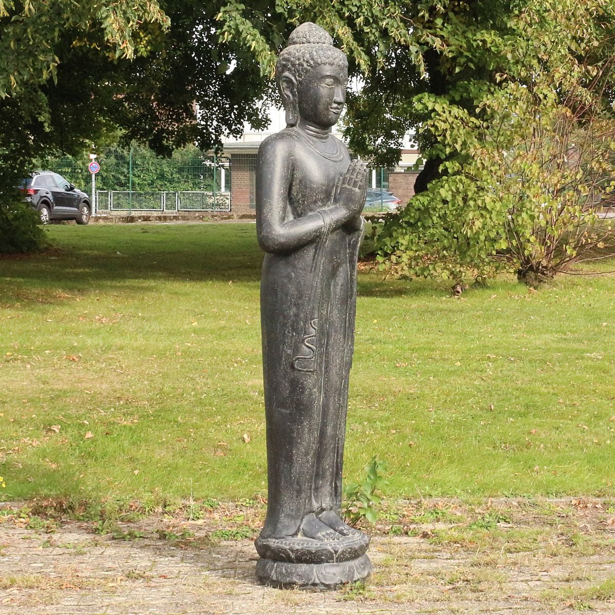 Oriental Galerie Dekofigur XXL Lebensgroße Buddha Garten Steinfigur Greetings 190 cm (1 St)