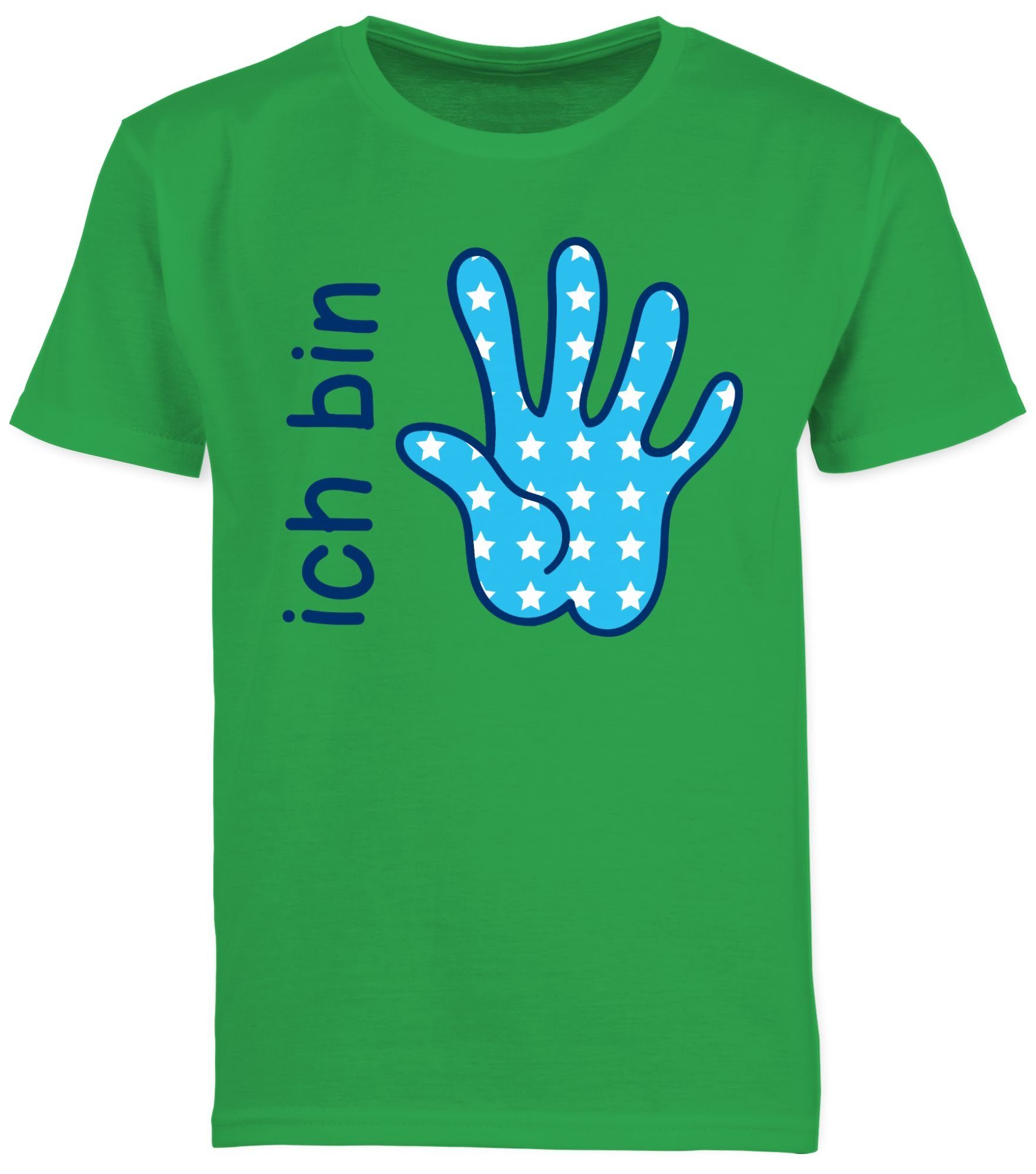 Shirtracer T-Shirt blau bin fünf Geburtstag Ich 1 5. Grün Zeichensprache