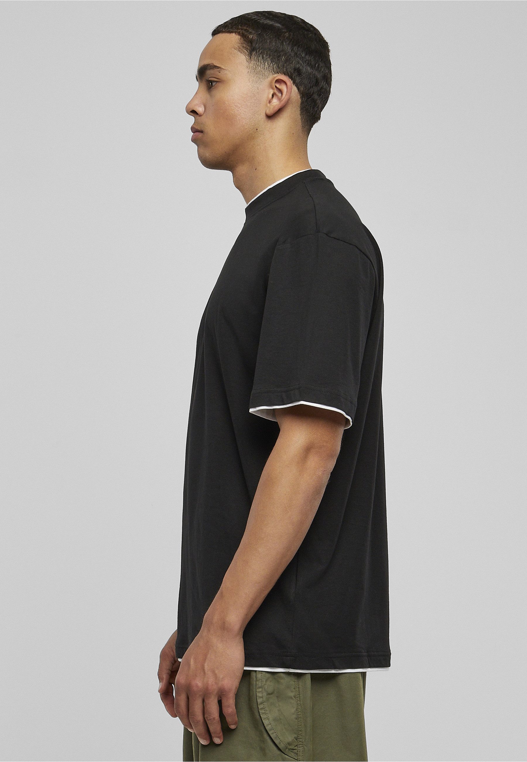 URBAN CLASSICS Kurzarmshirt Urban Classics Herren Contrast Tall Tee (1-tlg) – Bild 4 von 5