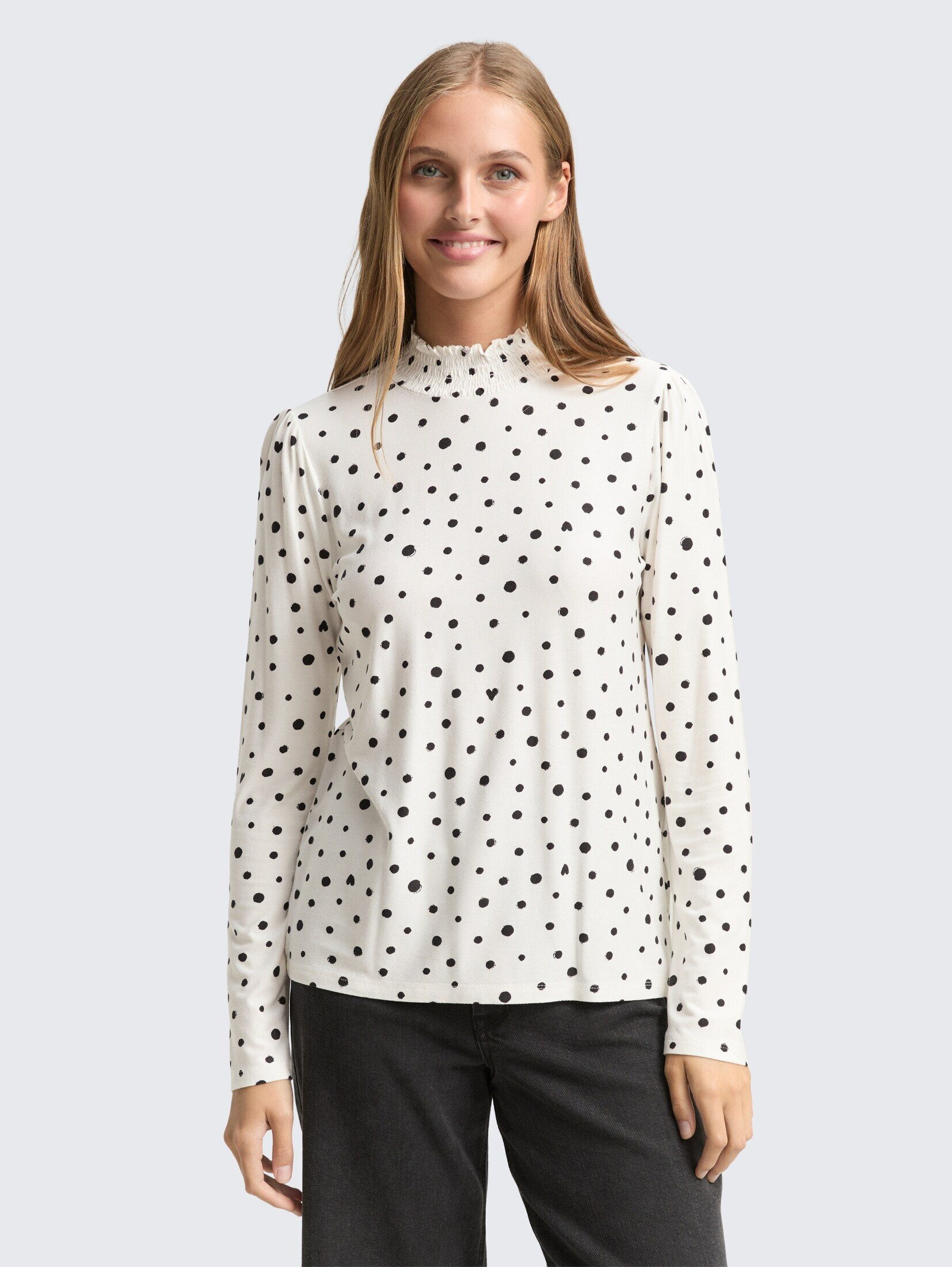 TOM TAILOR Denim Langarmshirt T-Shirt Langarmshirt mit Muster