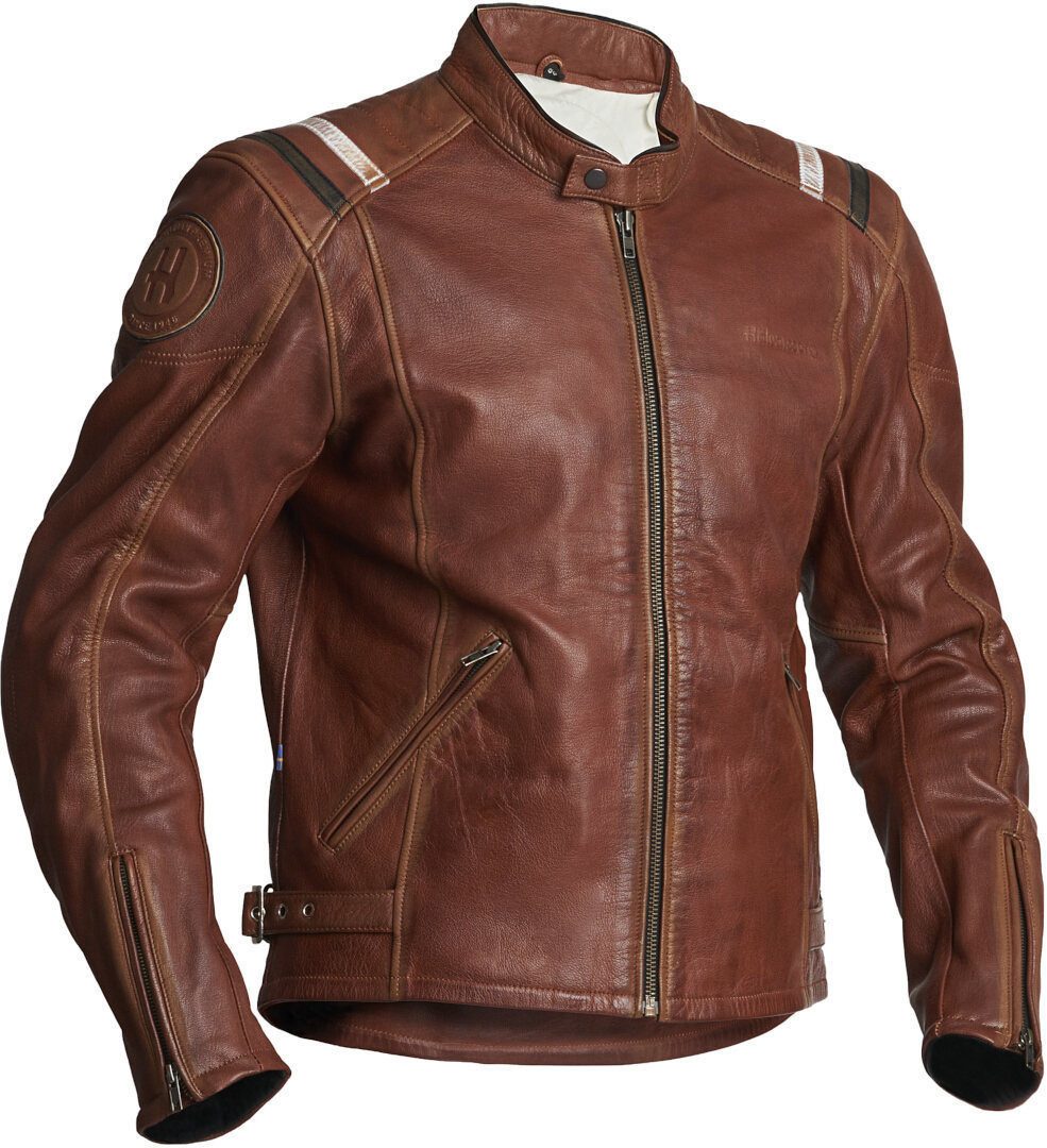 Halvarssons Motorradjacke Skalltorp Motorrad Lederjacke protektoren reißverschluss