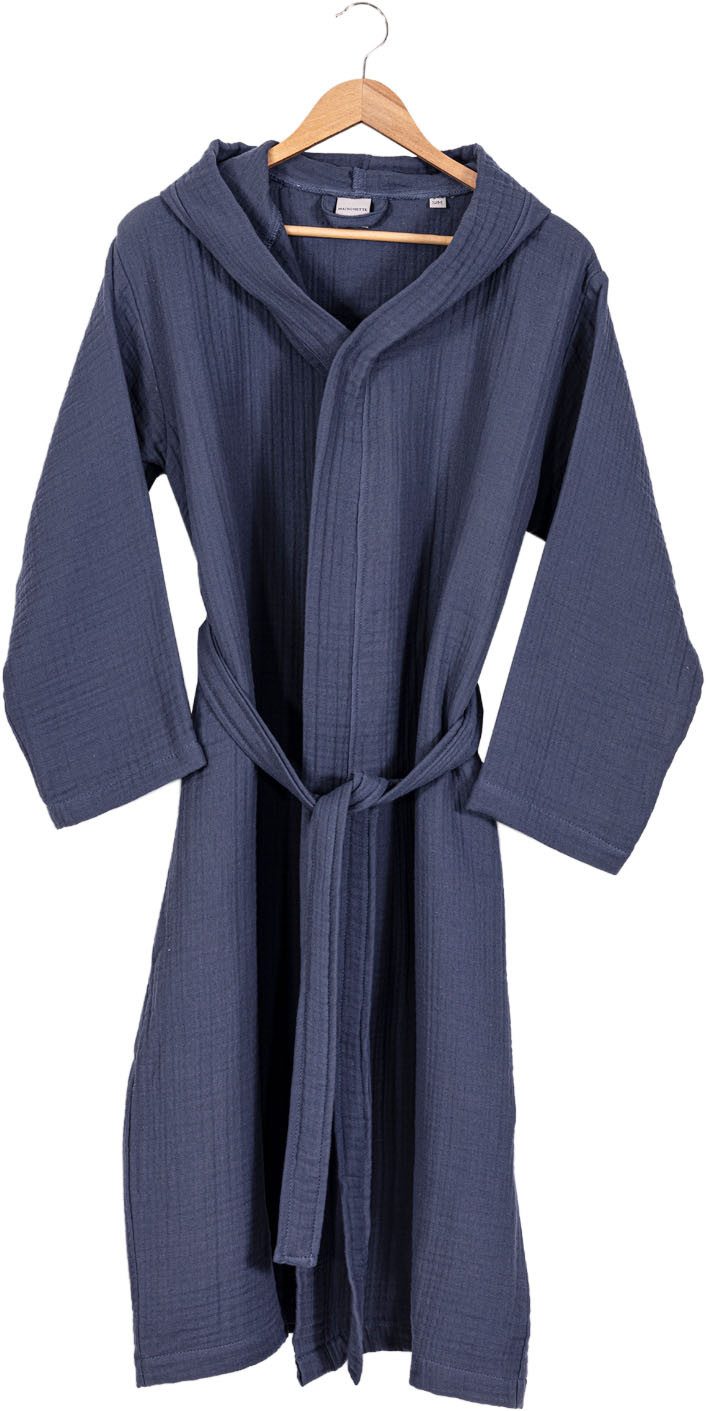 Egeria Morgenmantel Balance mit Kapuze, Baumwolle, Kapuze, Gürtel, Musselinstoff