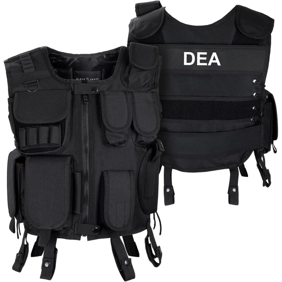 Black Snake Polizei-Kostüm Einsatzweste - Karnavalskostüm - Agentenkostüm, günstig online kaufen