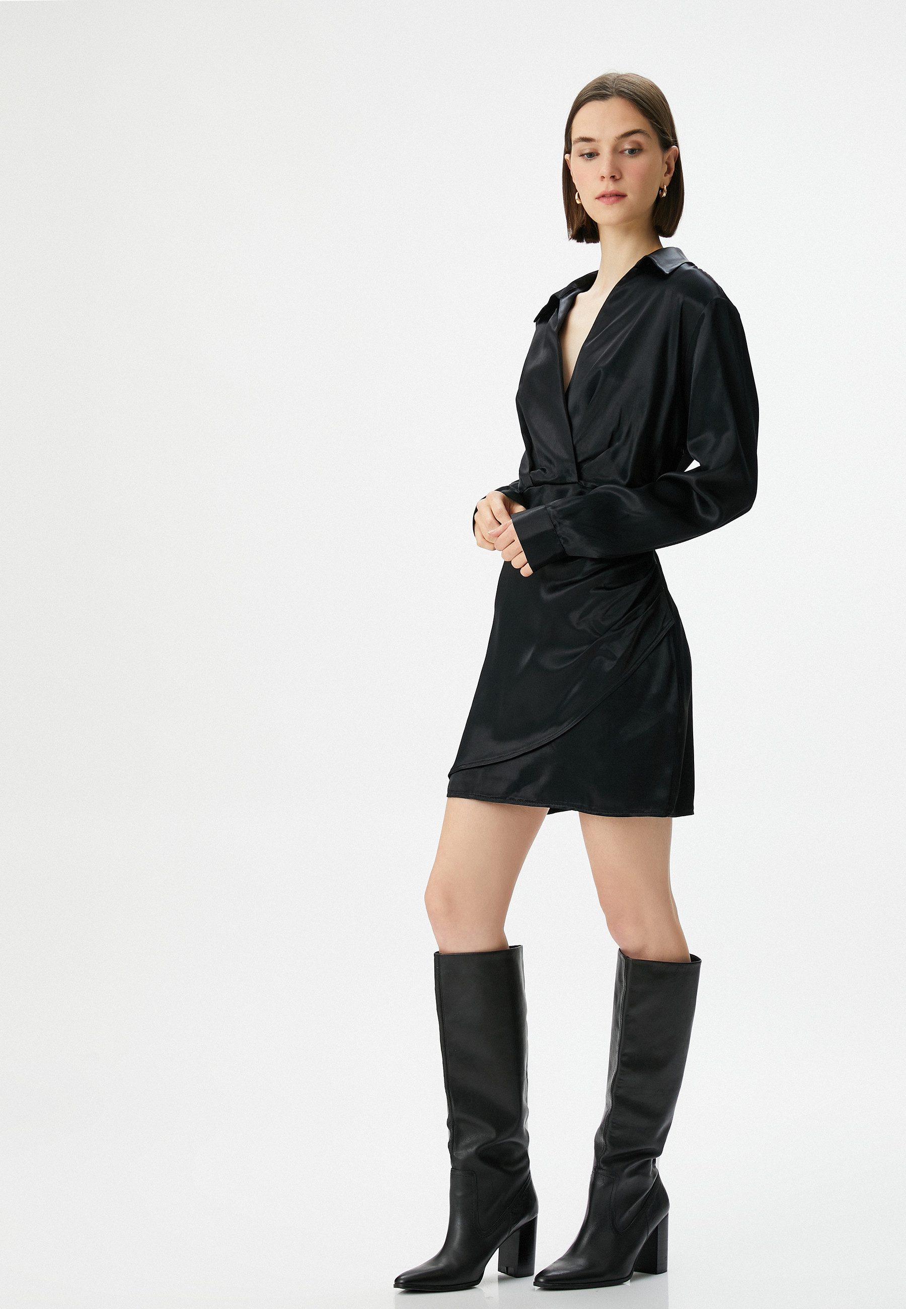 Midikleid Midi Länge Umschlag Kleid