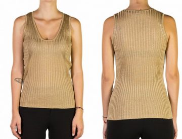 Emporio Armani T-Shirt EMPORIO ARMANI 6Z2KY2 Sleeveless Women Knitted Blouse Gold Top Knit Sh
