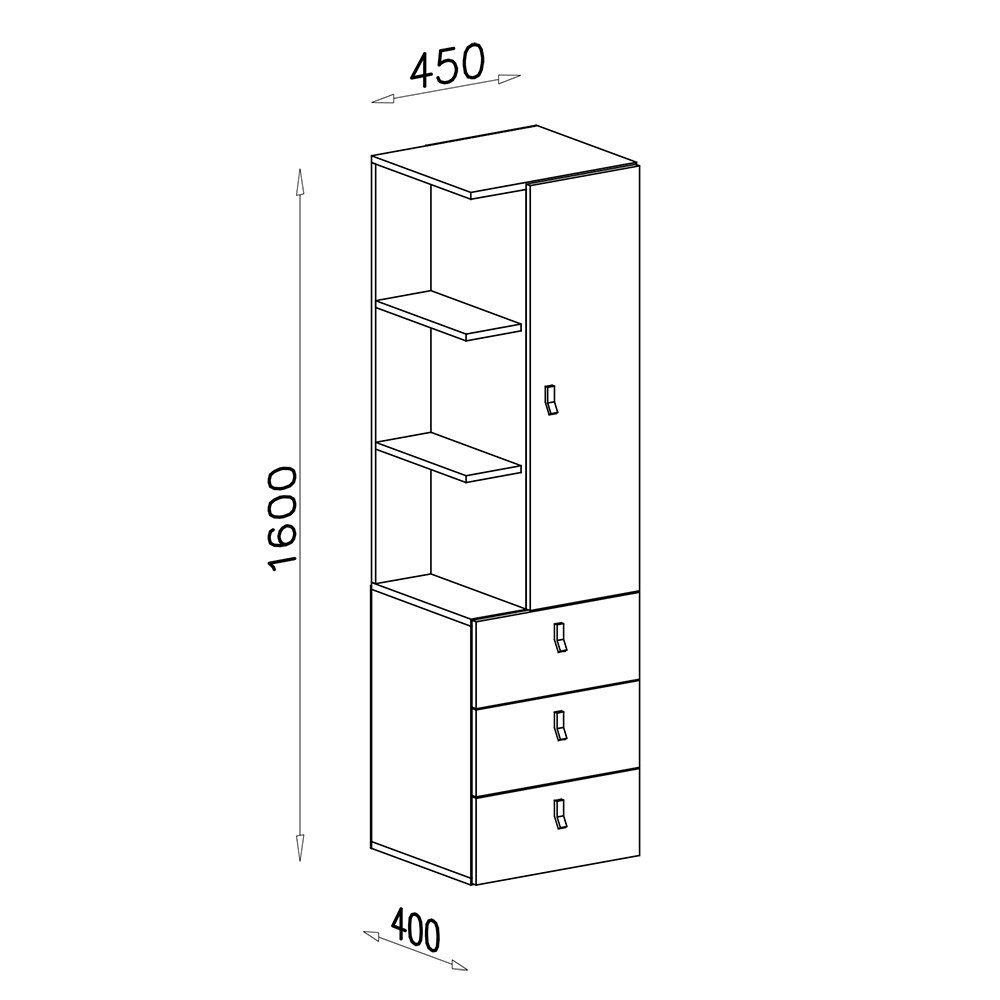 Lomadox Regal PITTSBURGH-133, Regalschrank, weiß/Eiche/blau günstig online kaufen