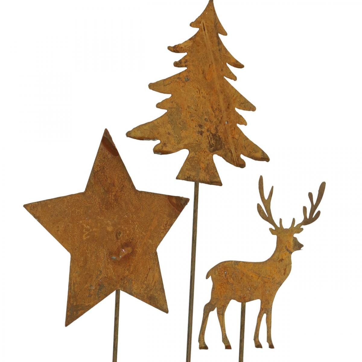 Viana Gartenfigur Gartenstecker Edelrost Hirsch Stern günstig online kaufen