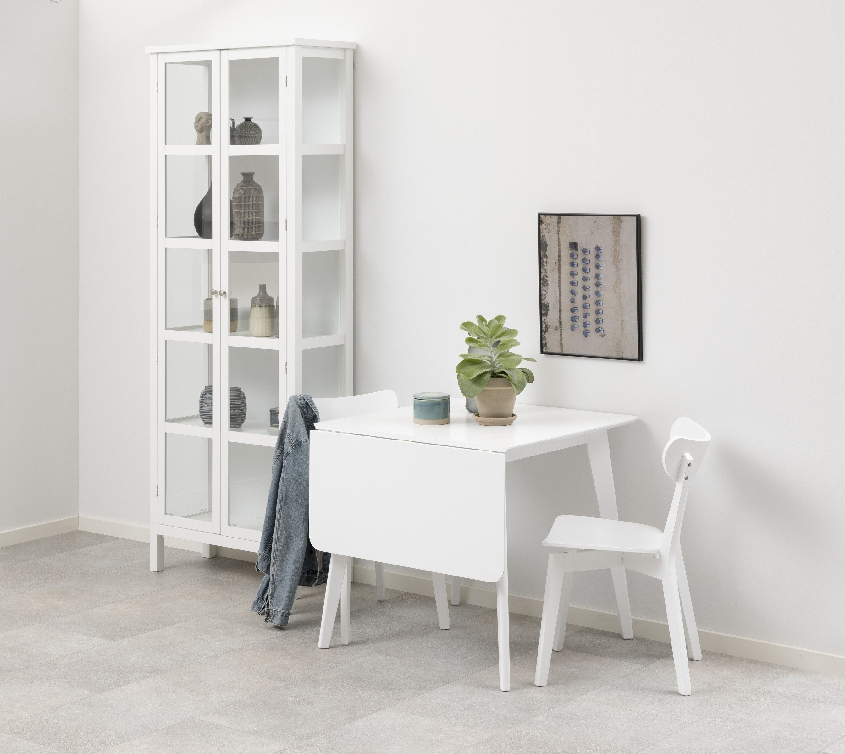 ACTONA GROUP Klapptisch in weiss, MDF, Rubberwood - 80x76x80cm (BxHxT)