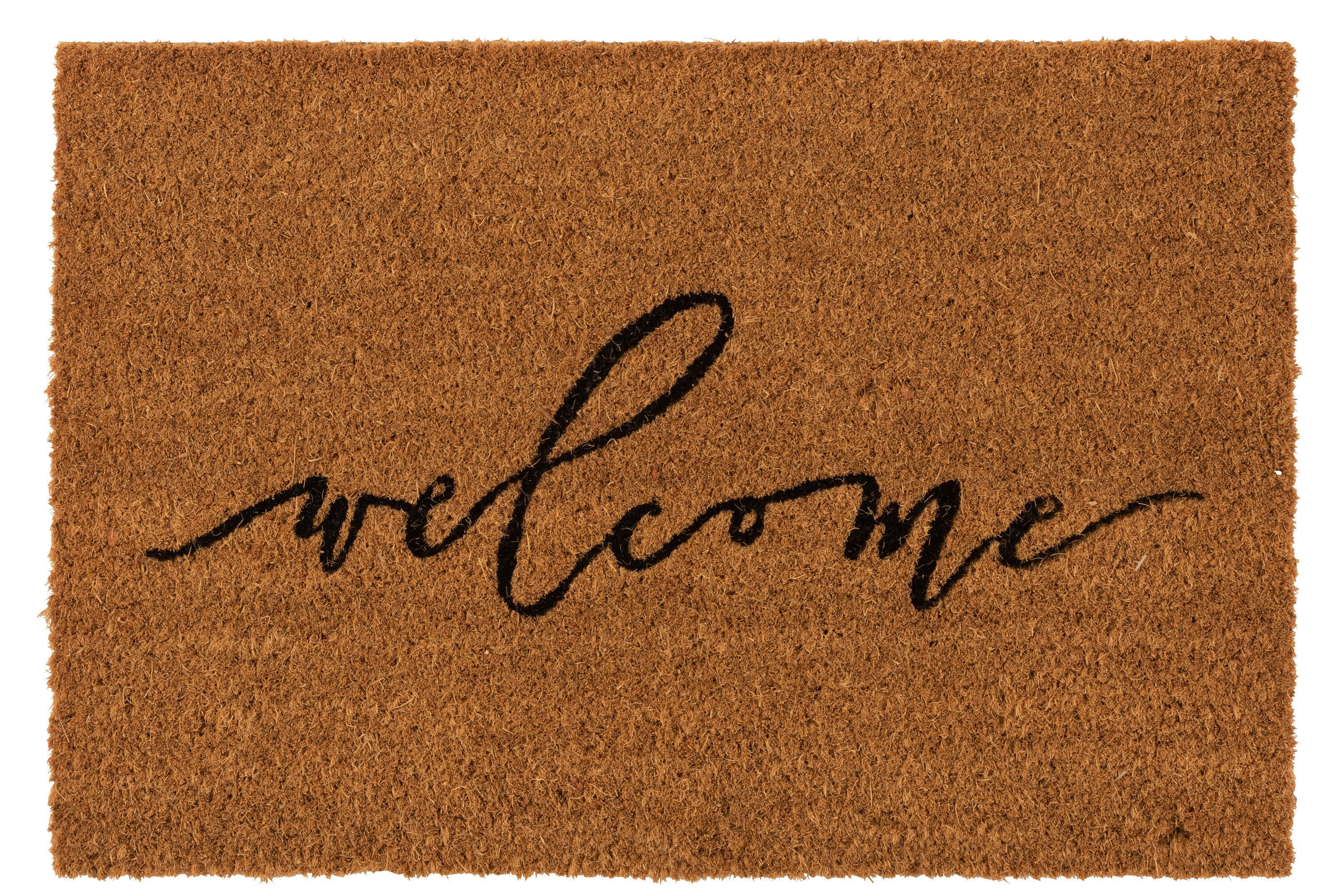 J-line Fußmatte Fußmatte Welcome Kokos Naturell / Schwarz