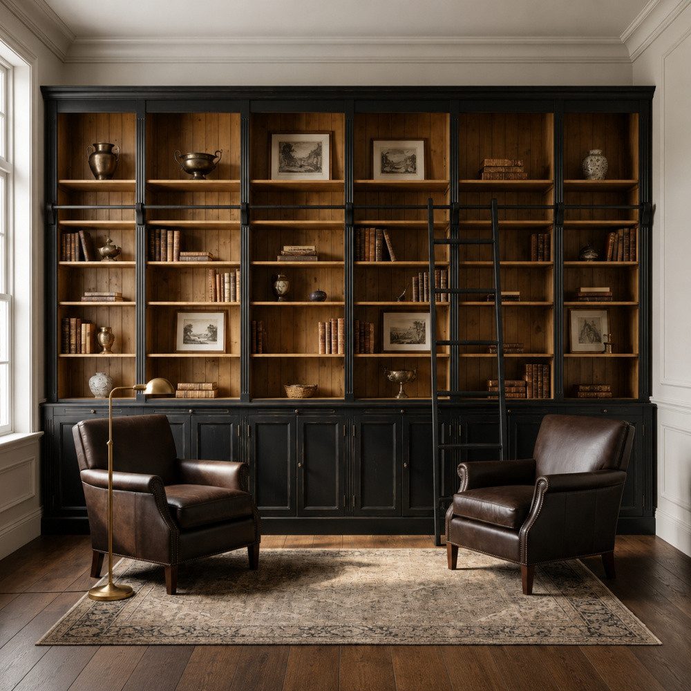 Wohnpalast Bücherregal Bibliothekswand Bücherregal Massivholz 500 cm x 290 cm