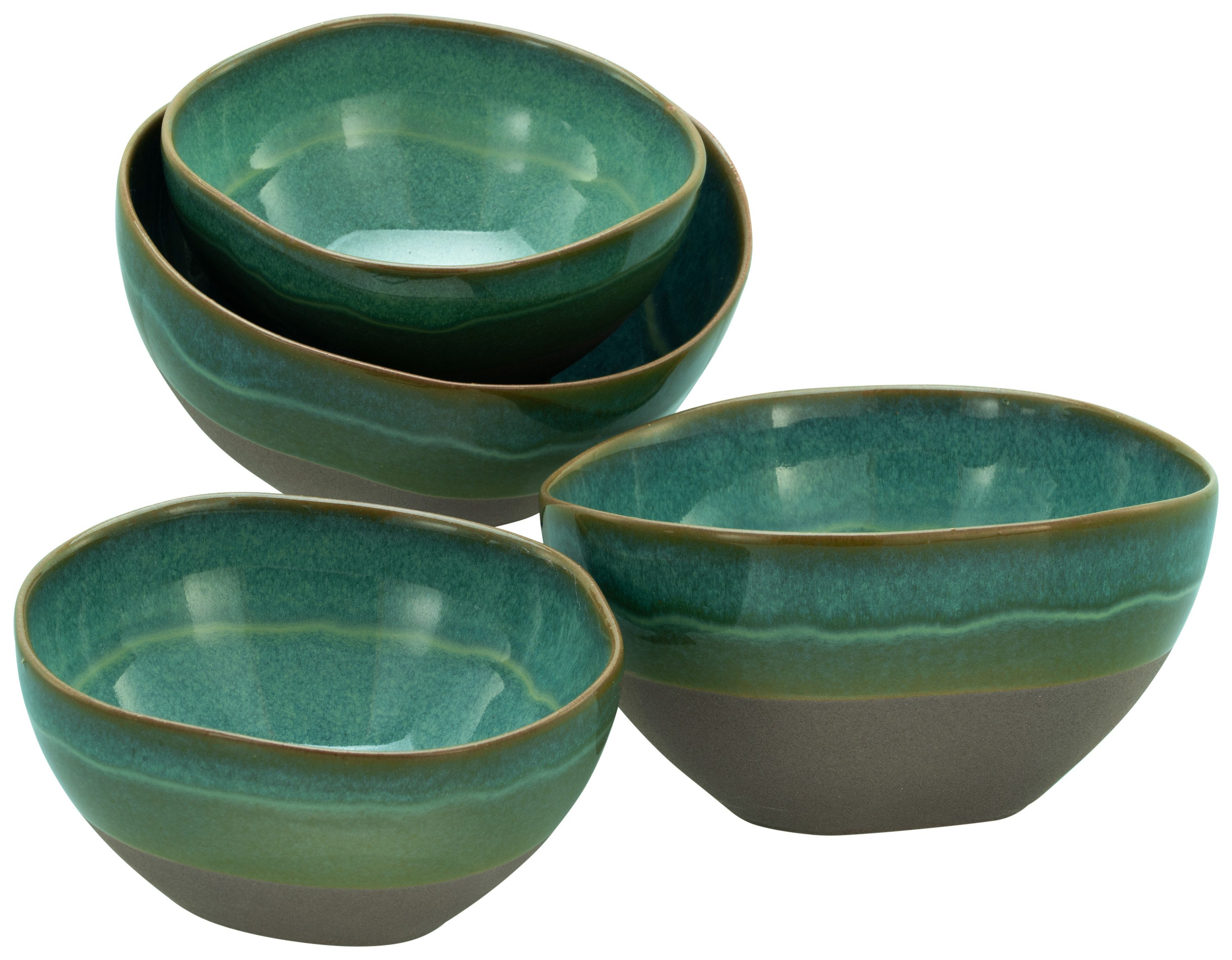 CreaTable Schale Basalt Bio Oliv, Steinzeug, (Set, 4-tlg)