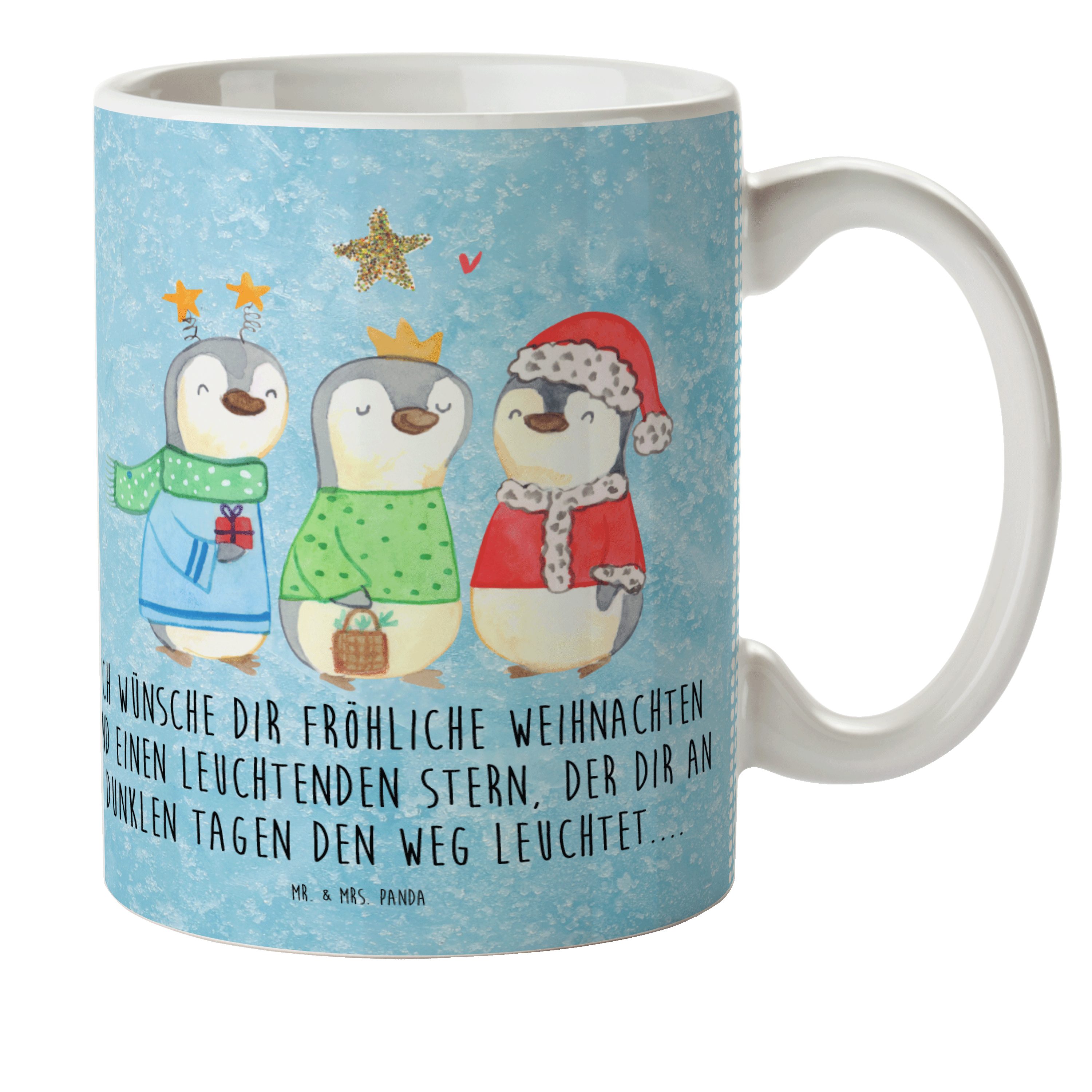 Mr. & Mrs. Panda Kinderbecher Winterzeit Heilige drei Könige - Eisblau - Geschenk, Weihnachtstage, Kunststoff