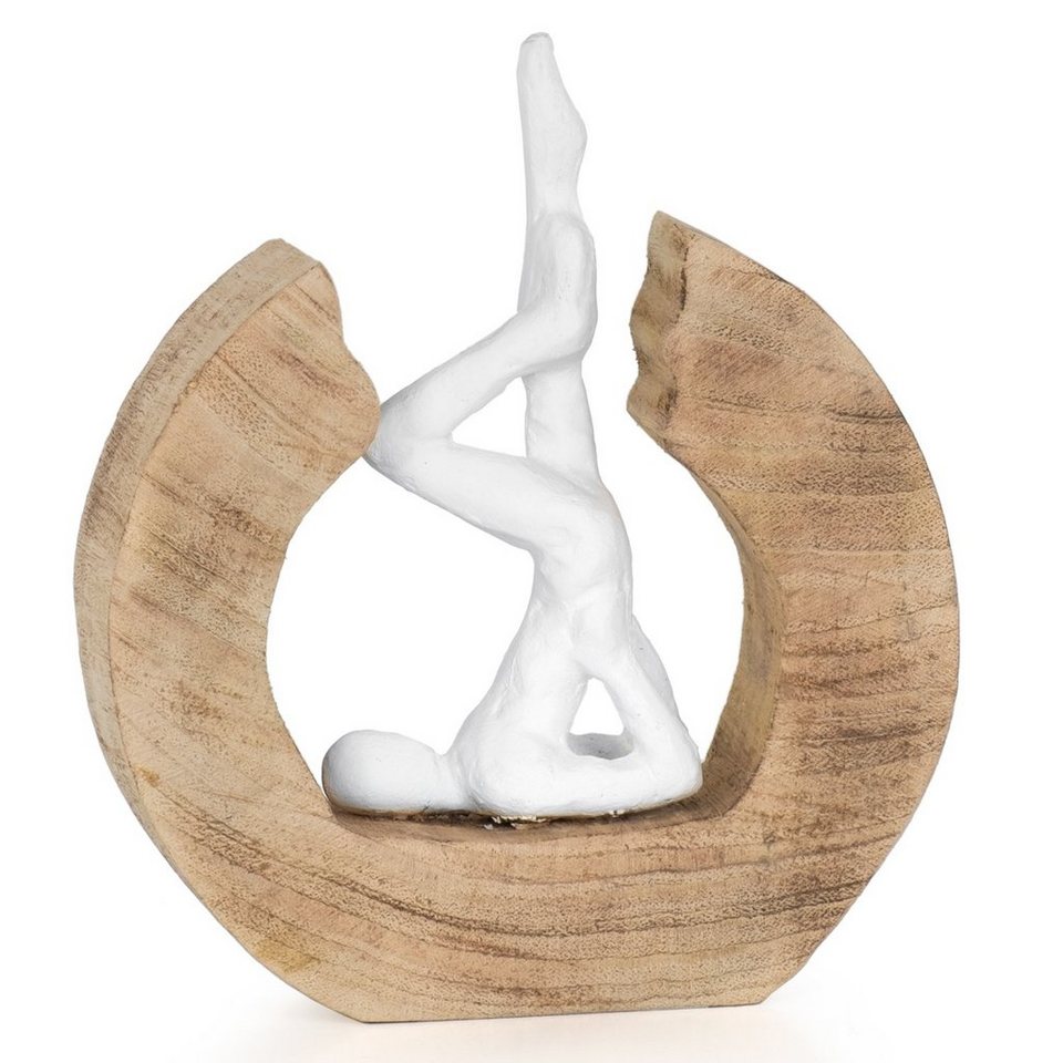 Moritz Skulptur Yoga Schulterstand, Holz Deko Figuren Wohnzimmer Holzdeko  Objekte Holzdekoration