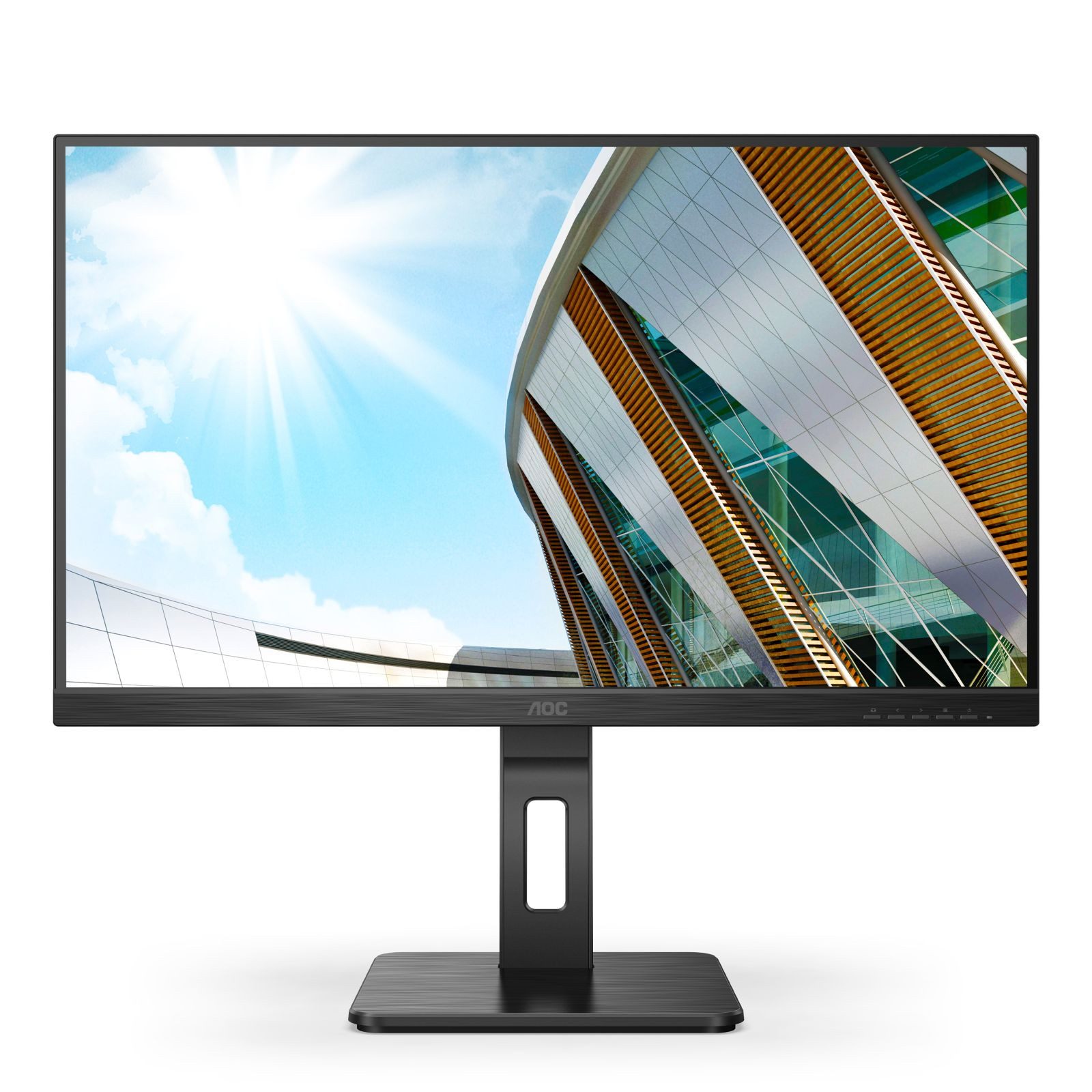 AOC AOC U27P2CA 68,58cm 27Zoll IPS UHD 60Hz 350 cd/m2 4ms HDMIx2 DP USB TFT-Monitor (3840 x 2160 px, 4K Ultra HD, 4 ms Reaktionszeit, 60 Hz, IPS, Eingebautes Mikrofon, Lautsprecher, Kopfhörerbuchse, Höhenverstellbar)