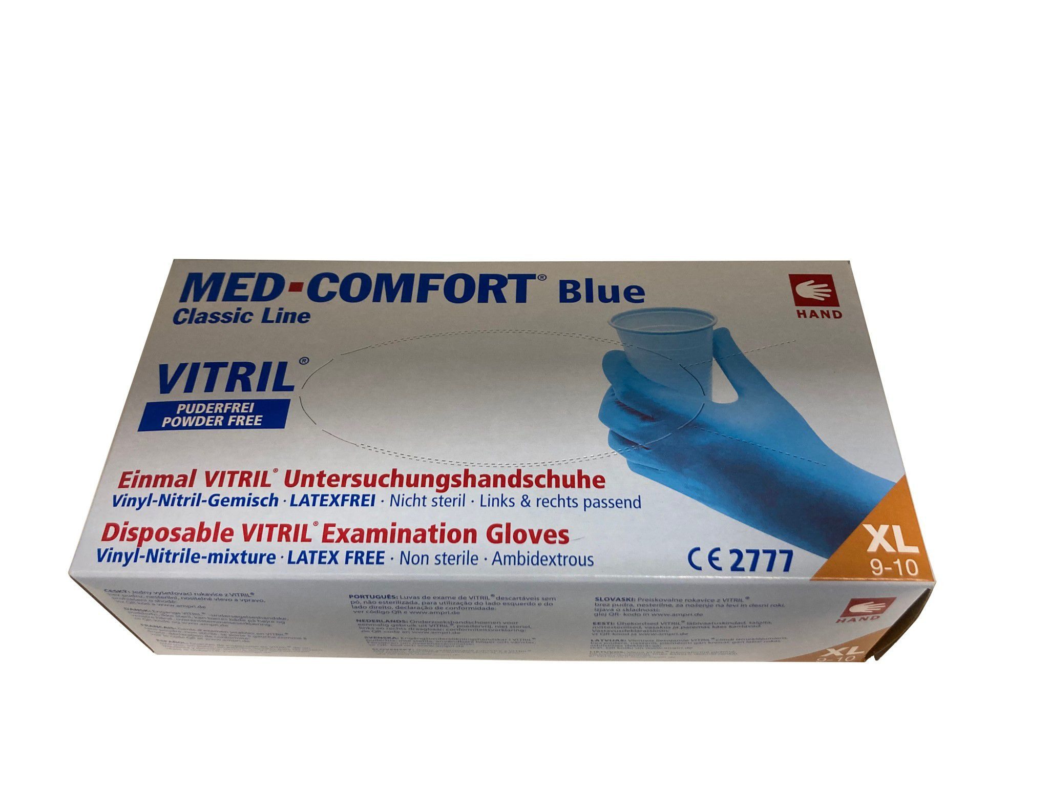Berger & Schröter Einweghandschuhe Handschuhe aus Vinyl-Nitril Gemisch 100er Pack Blau