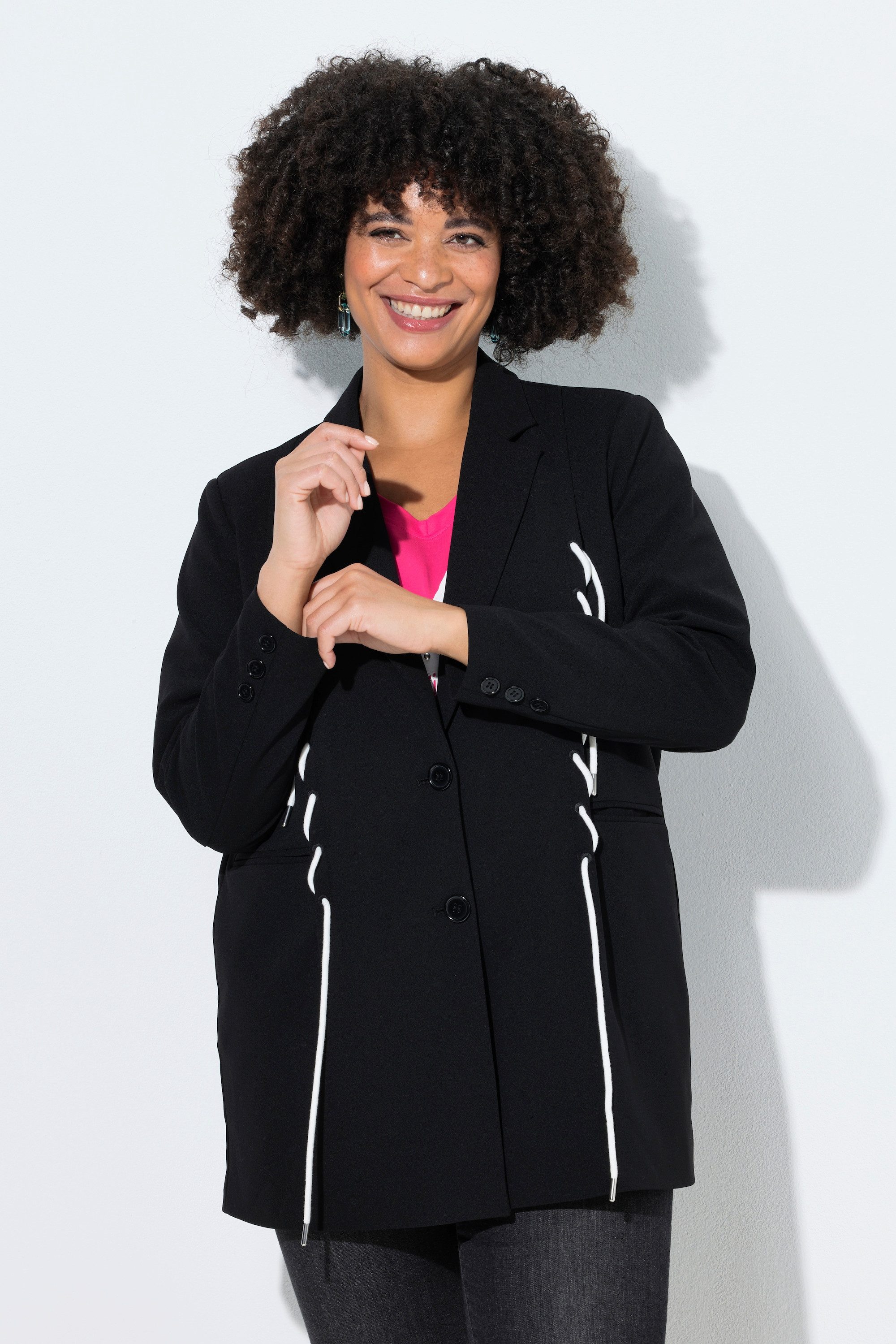Angel of Style Blusenblazer Blazer oversized Zierschnürung Langarm